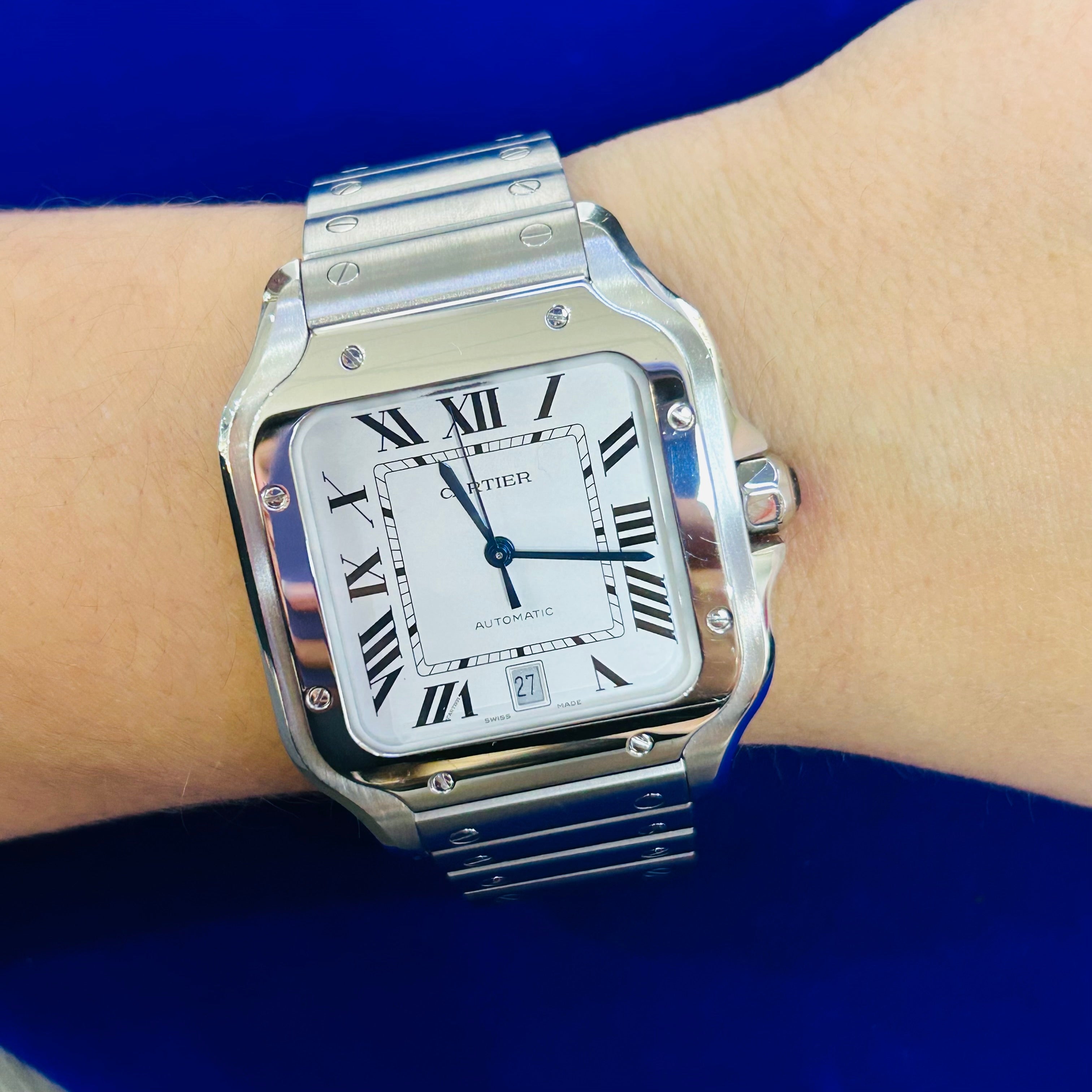 Cartier Large Santos White Men's Watch - 477236CX