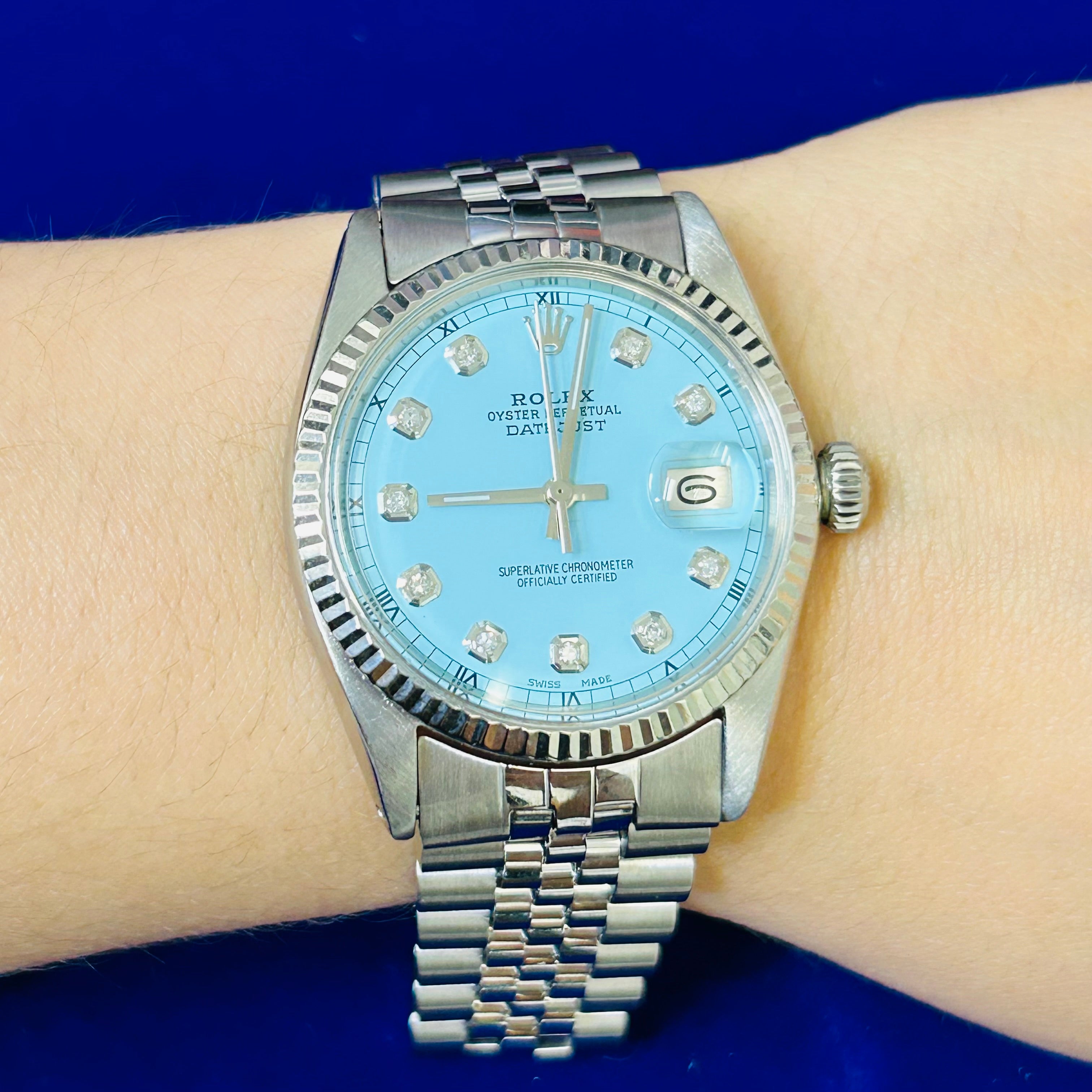 Vintage Stainless Steel 36MM Oyster Perpetual Datejust Rolex Watch