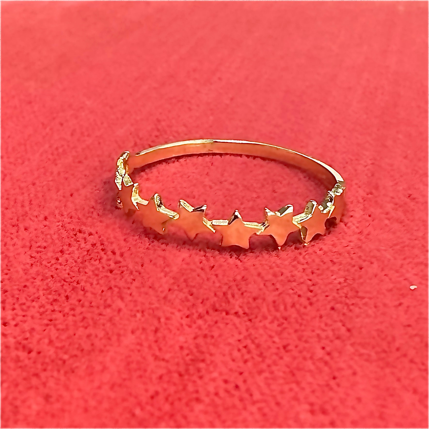Solid 14K Yellow Gold Multi Star Ring