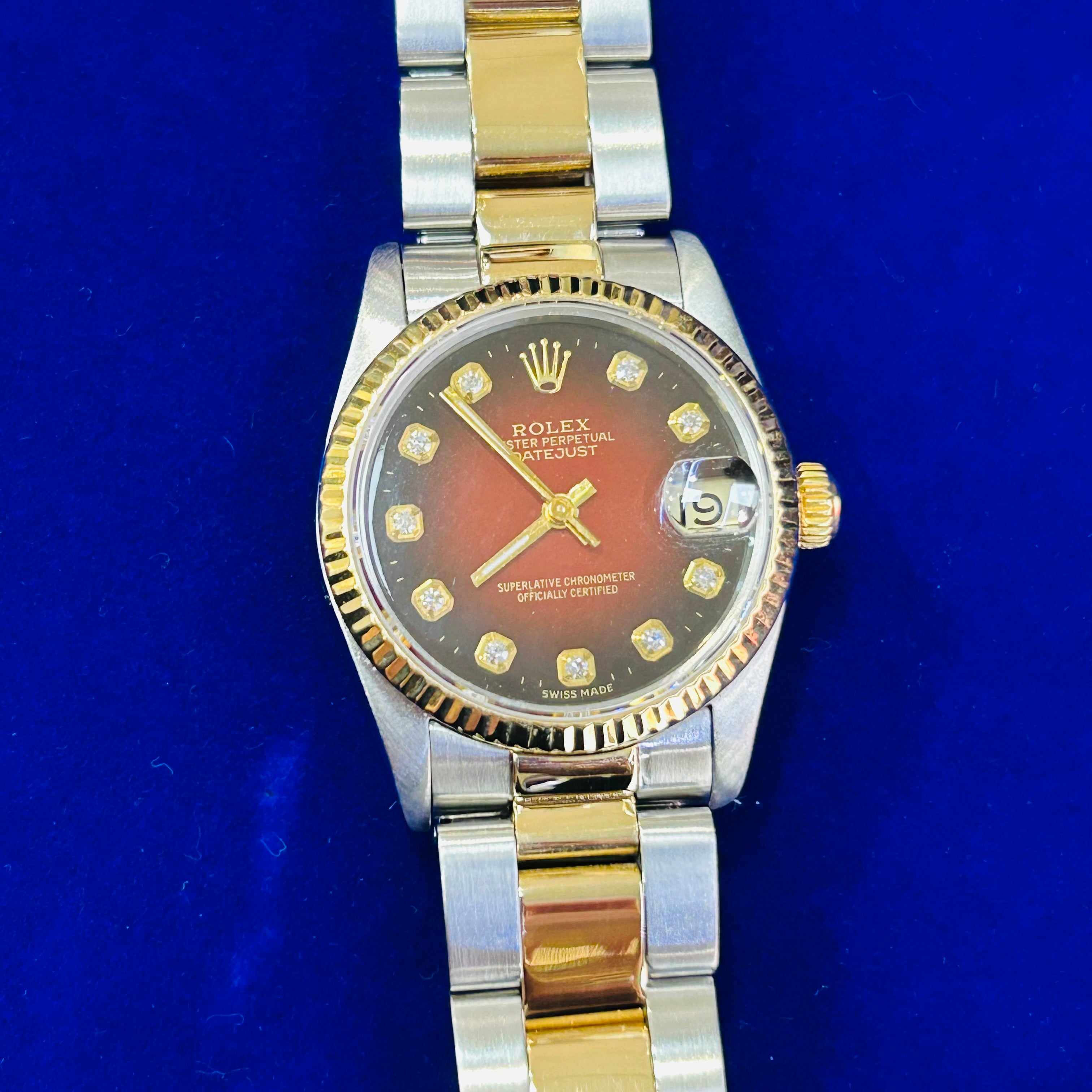 Vintage Stainless Steel and 18K Gold 31mm Oyster Perpetual Datejust Rolex Watch