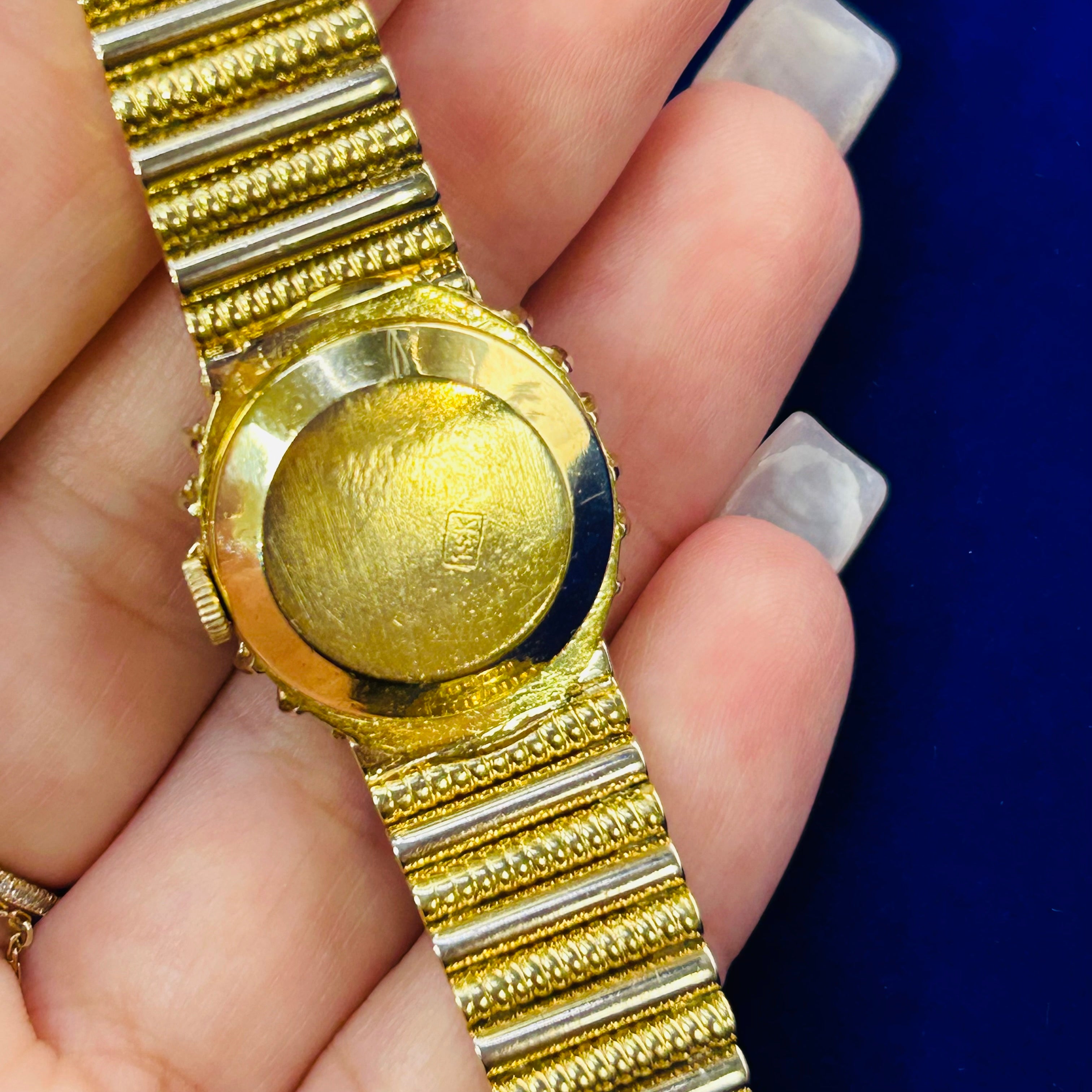 Vintage 18K Yellow Gold 26MM Fancy Lady's Diamond Rolex Watch