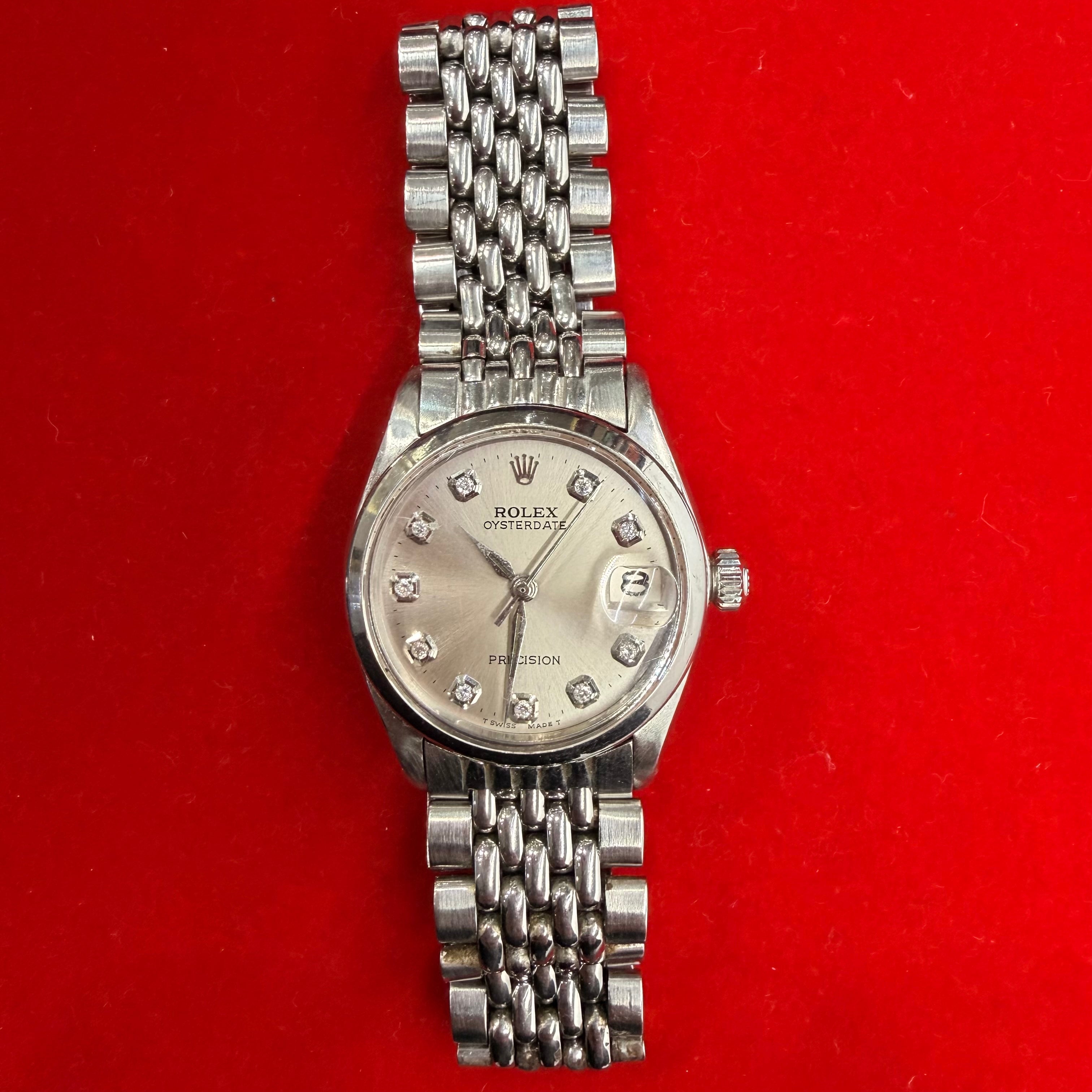 Vintage Stainless Steel 31MM Oysterl Date Rolex Watch Ref.4734 7.5" with papers