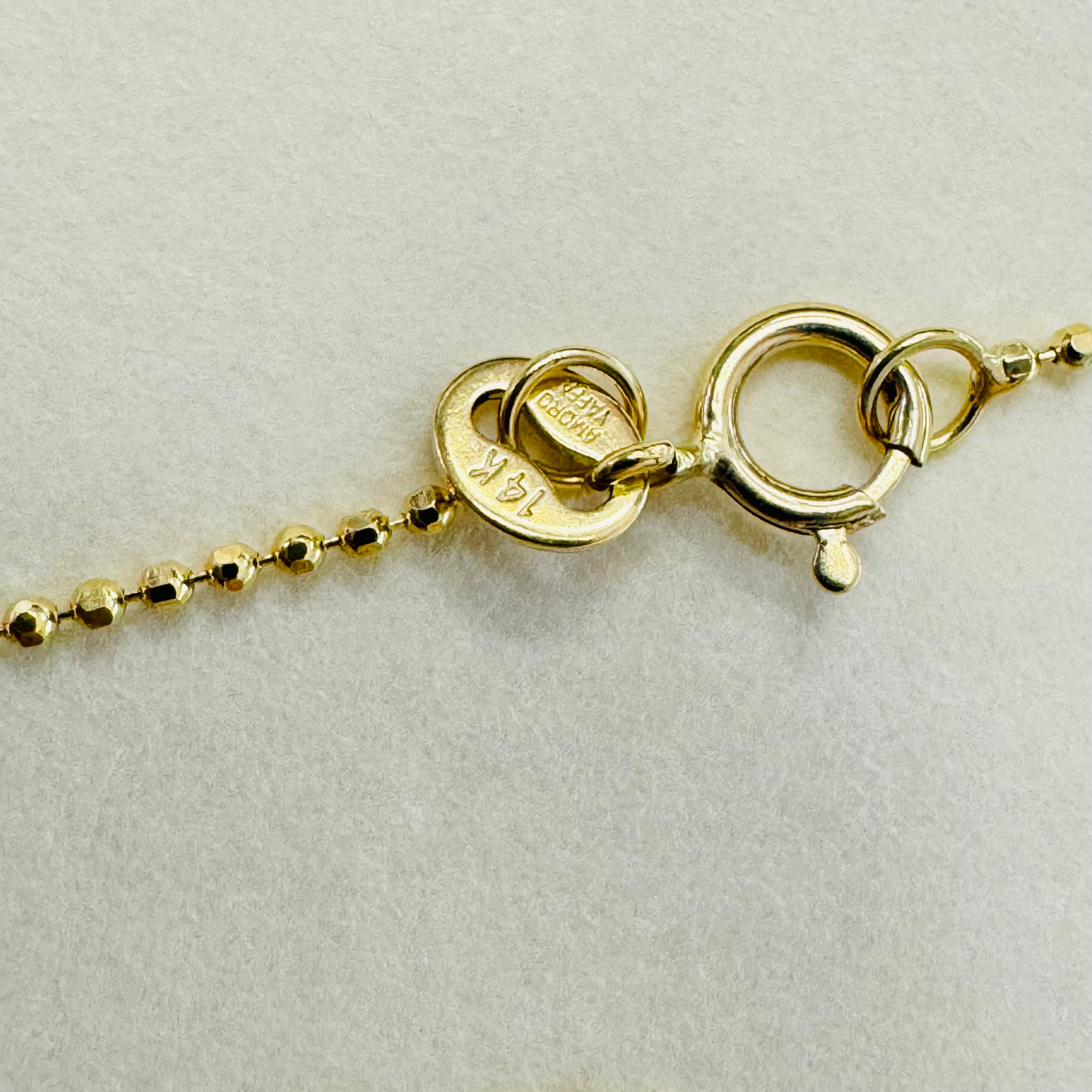 16” 1mm Solid 14K Yellow Gold  Ball Chain Necklace