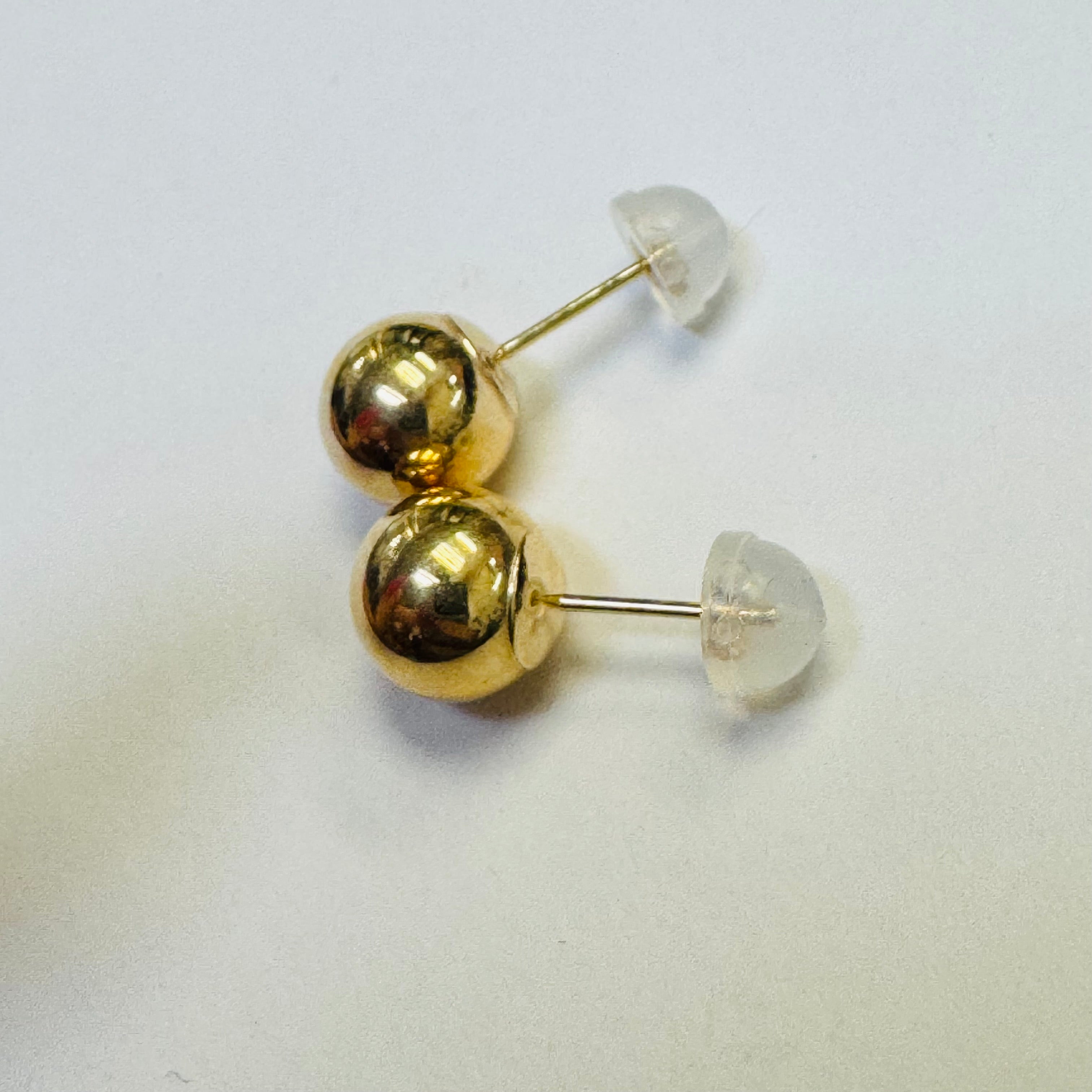 8mm 10K Yellow Gold Ball Stud Earrings