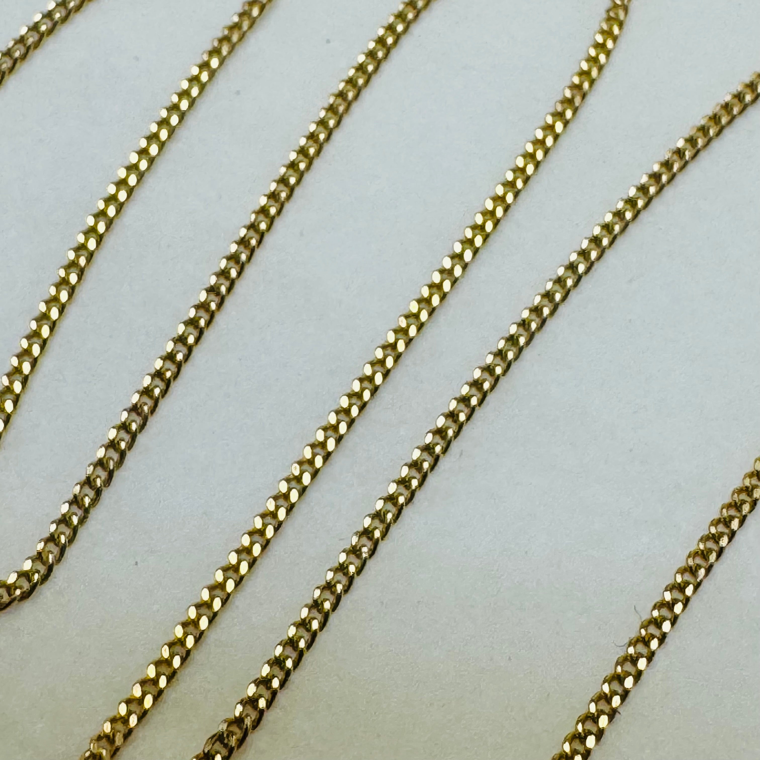 10K Yellow Gold Curb Chain Anklet 1mm 10”