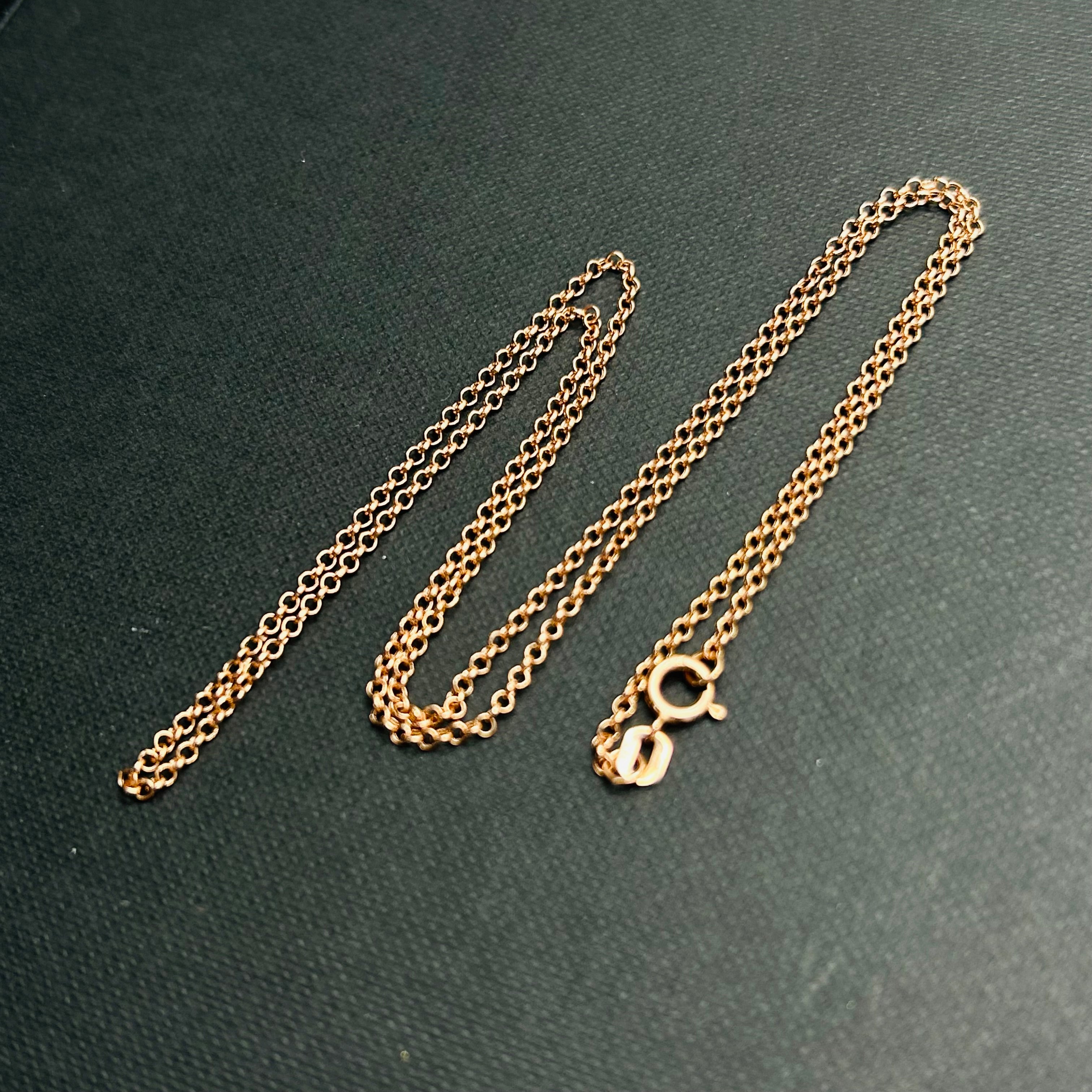 10K Solid Rose Gold Rolo Link 1.6mm Chain 16" 18" 20"