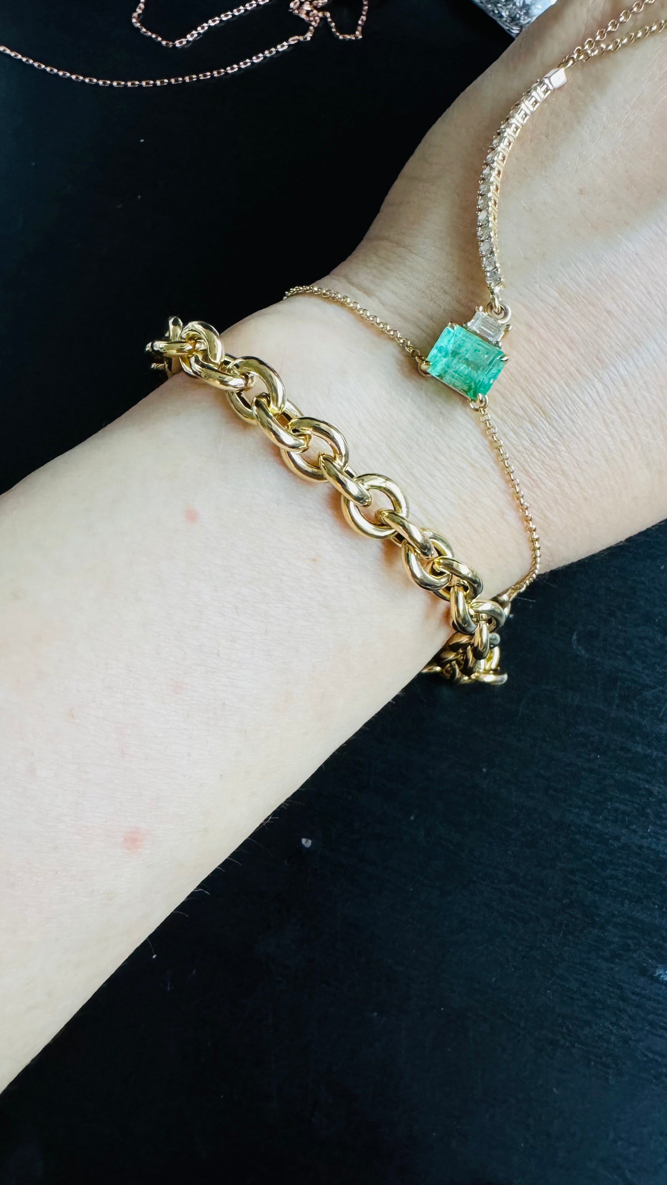 7.5” 14K Yellow Gold Thick Chunky Rolo Chain Bracelet