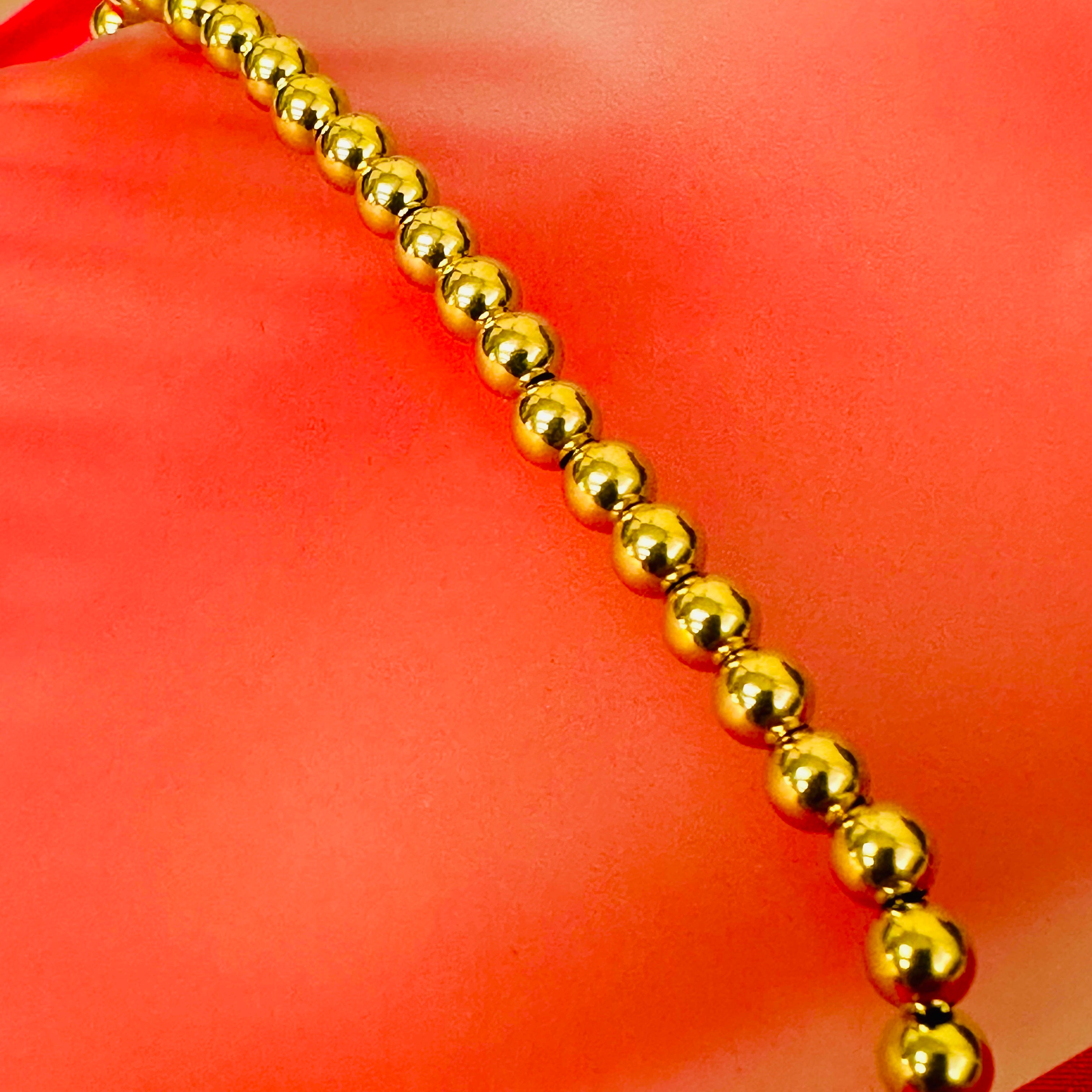 8.5" 14K 4mm Yellow Gold Ball Bracelet
