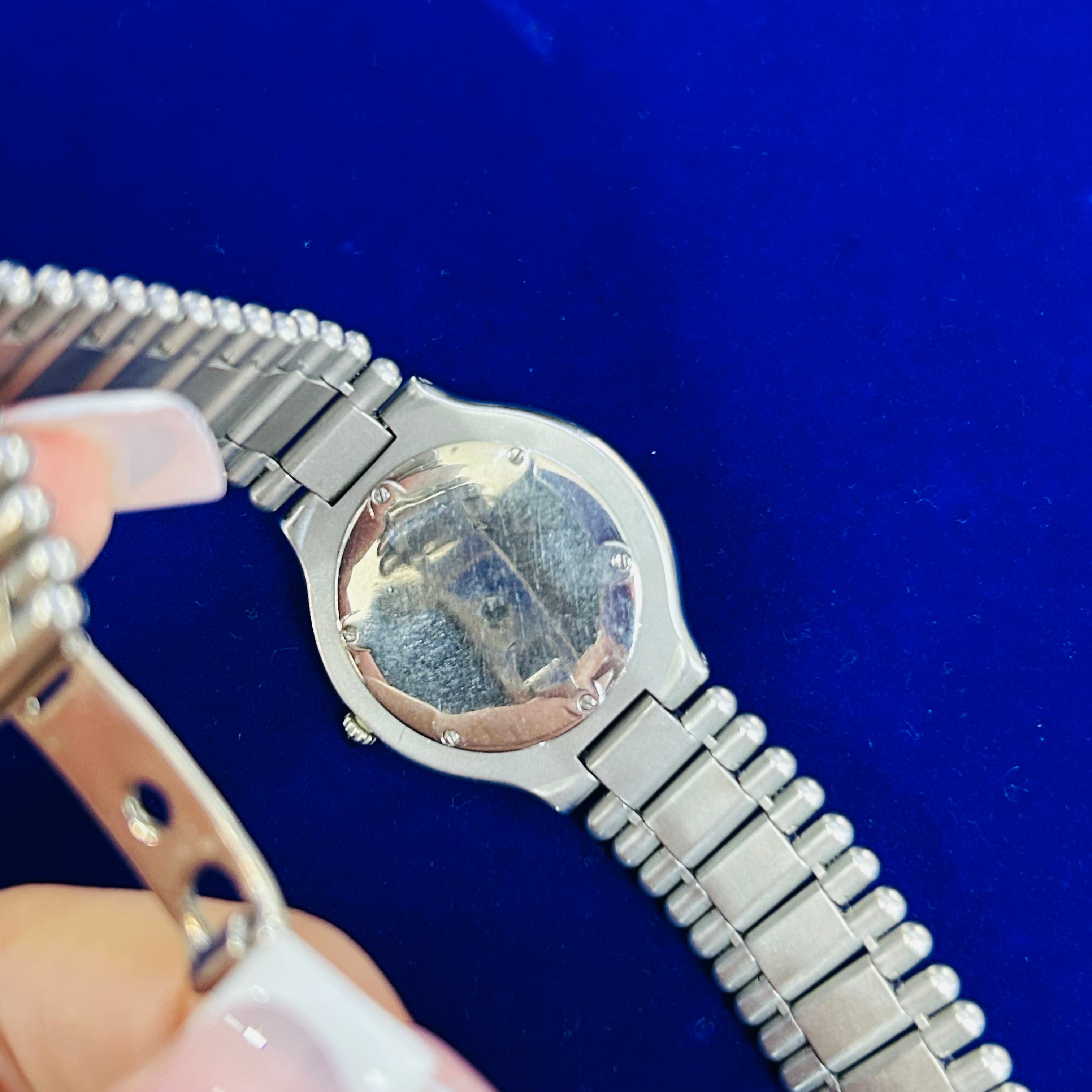 Cartier Must 21 28mm, White No Marker dial, Stainless Steel Link Metal Bracelet, Unisex Used Watch