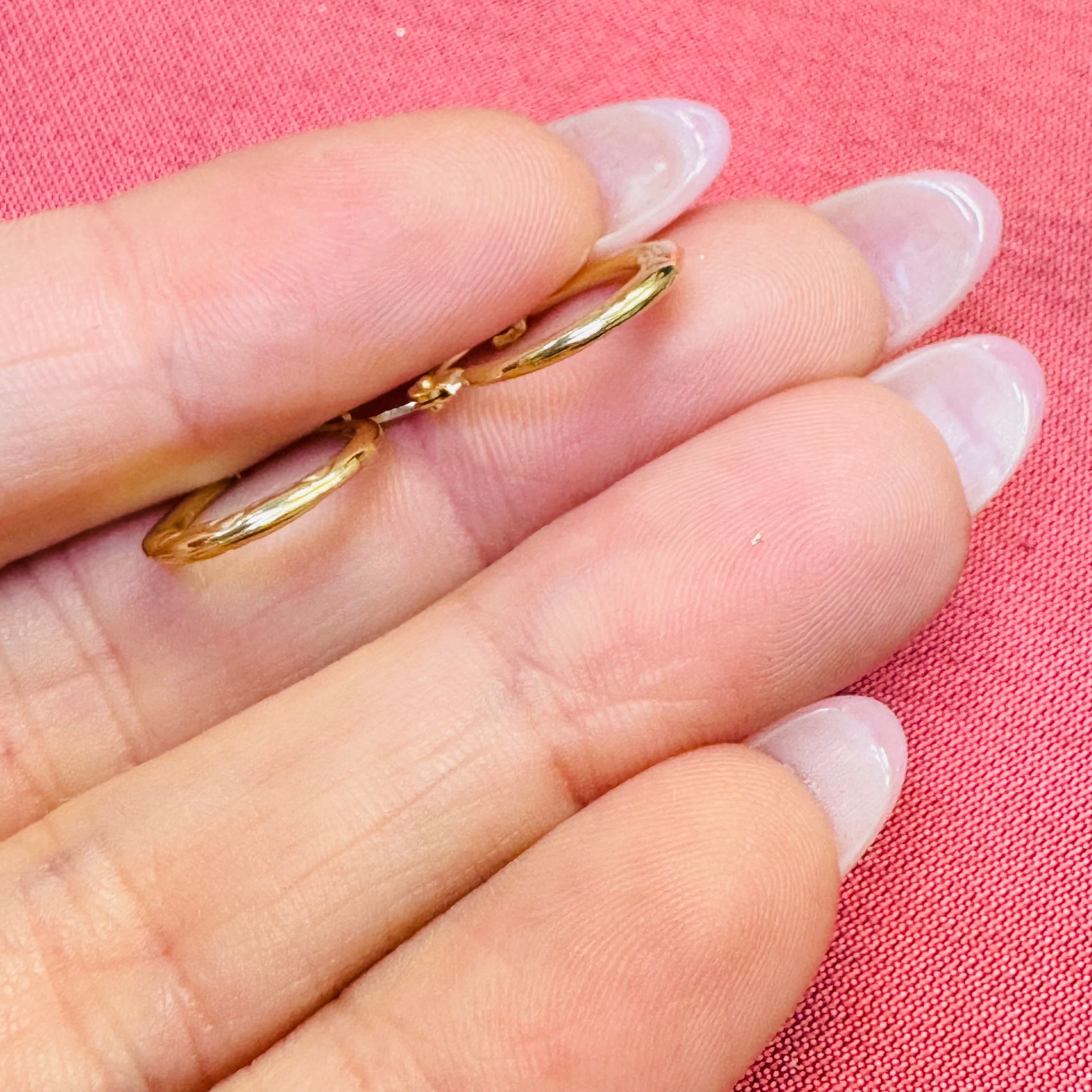 10K Yellow Gold 1/2” Heart Hoop Earrings
