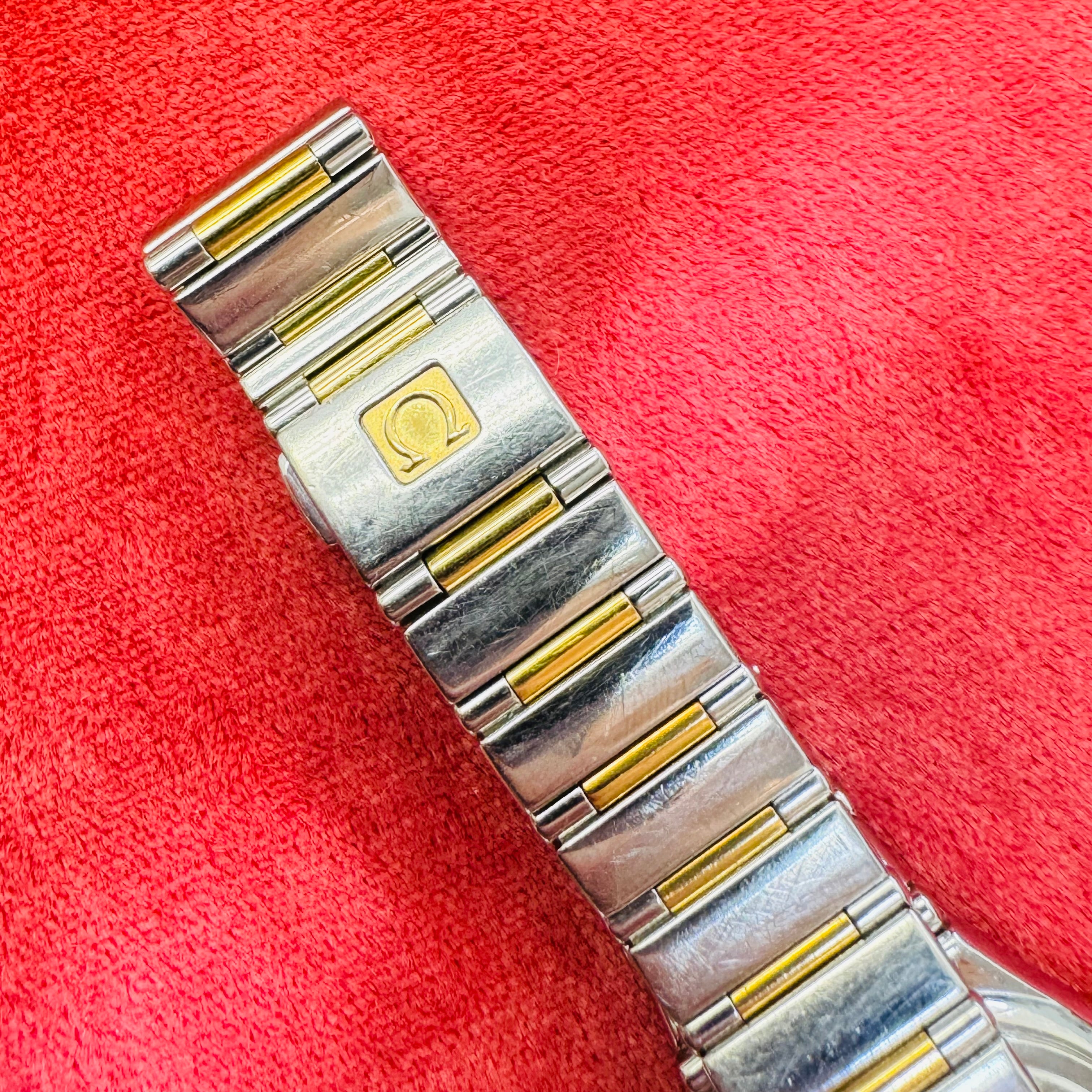 22.5mm 18K Gold Diamond Mother of Pearl Stainless Steel Omega Constellation Watch