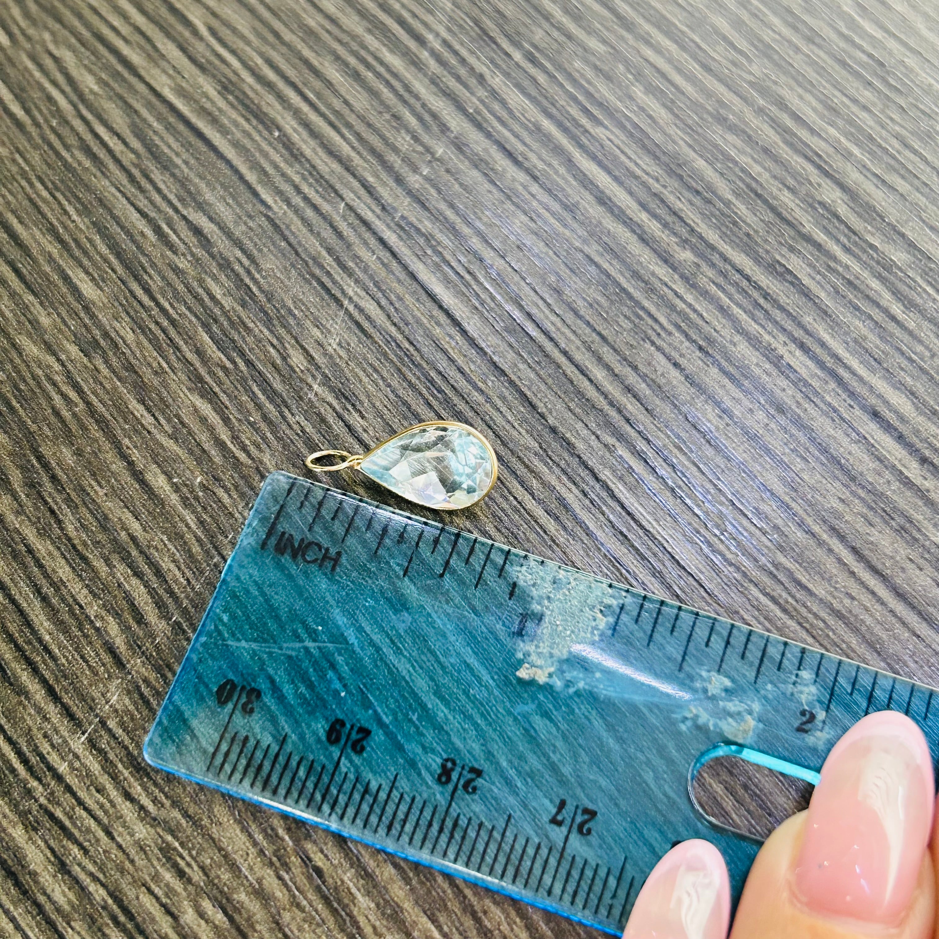 Blue Topaz 14K Yellow Gold Charm Pendant