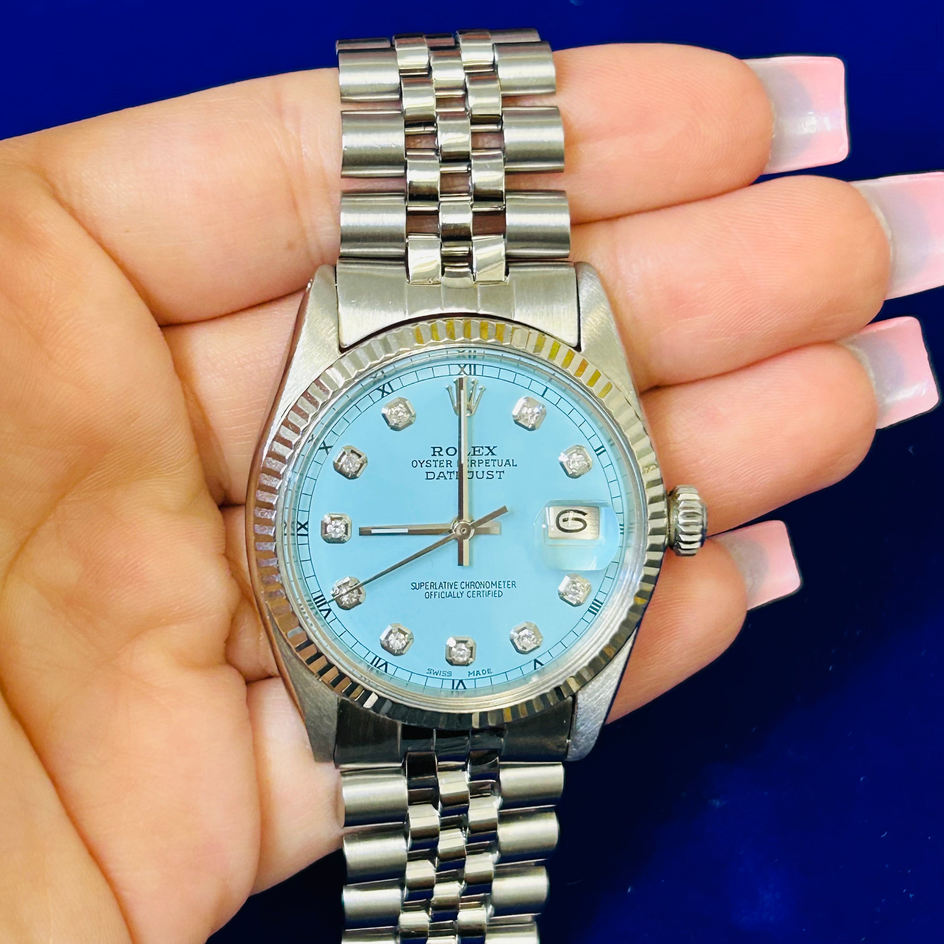 Vintage Stainless Steel 36MM Oyster Perpetual Datejust Rolex Watch