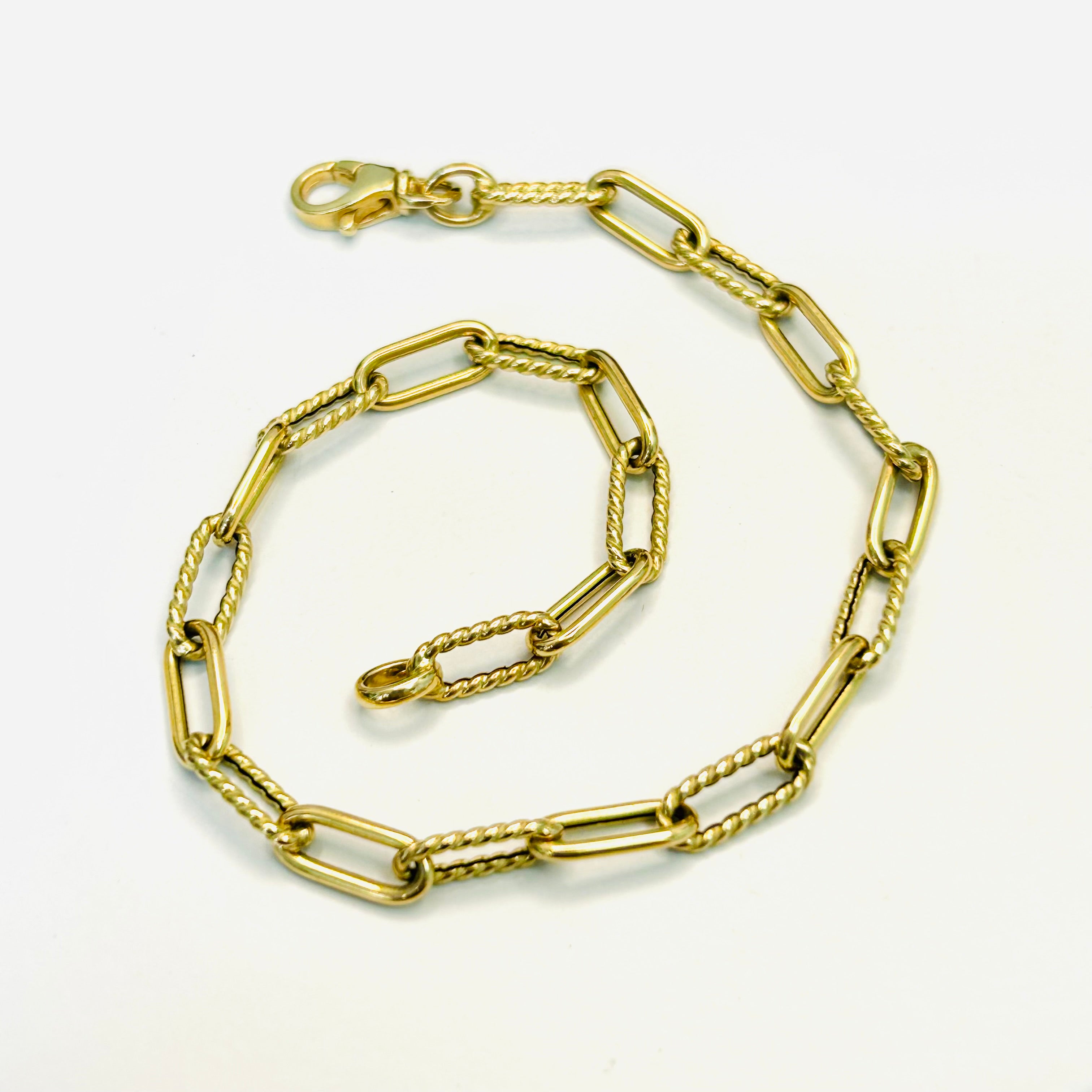 4.4mm 14K Yellow Gold Link Bracelet 8.25”