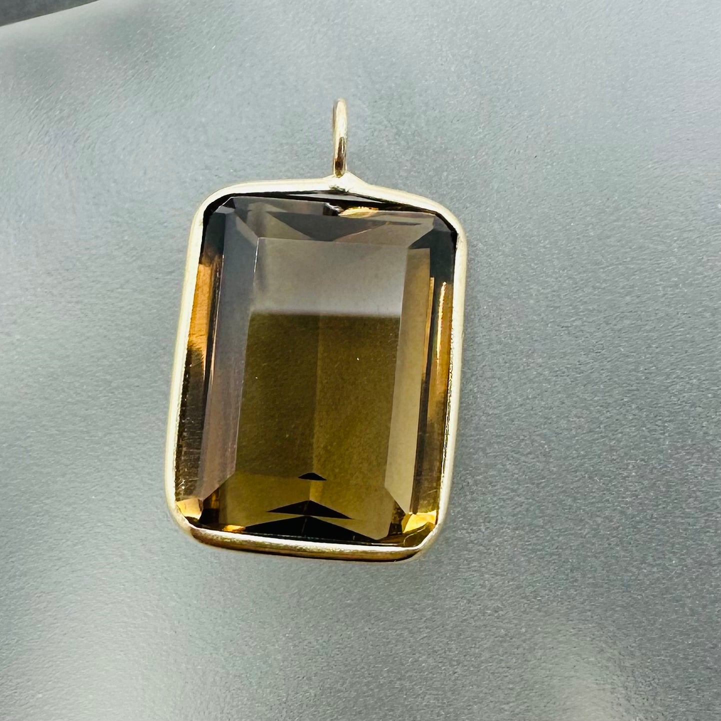 Big Nice! Smokey Quartz 14K Yellow Gold Pendant Charm