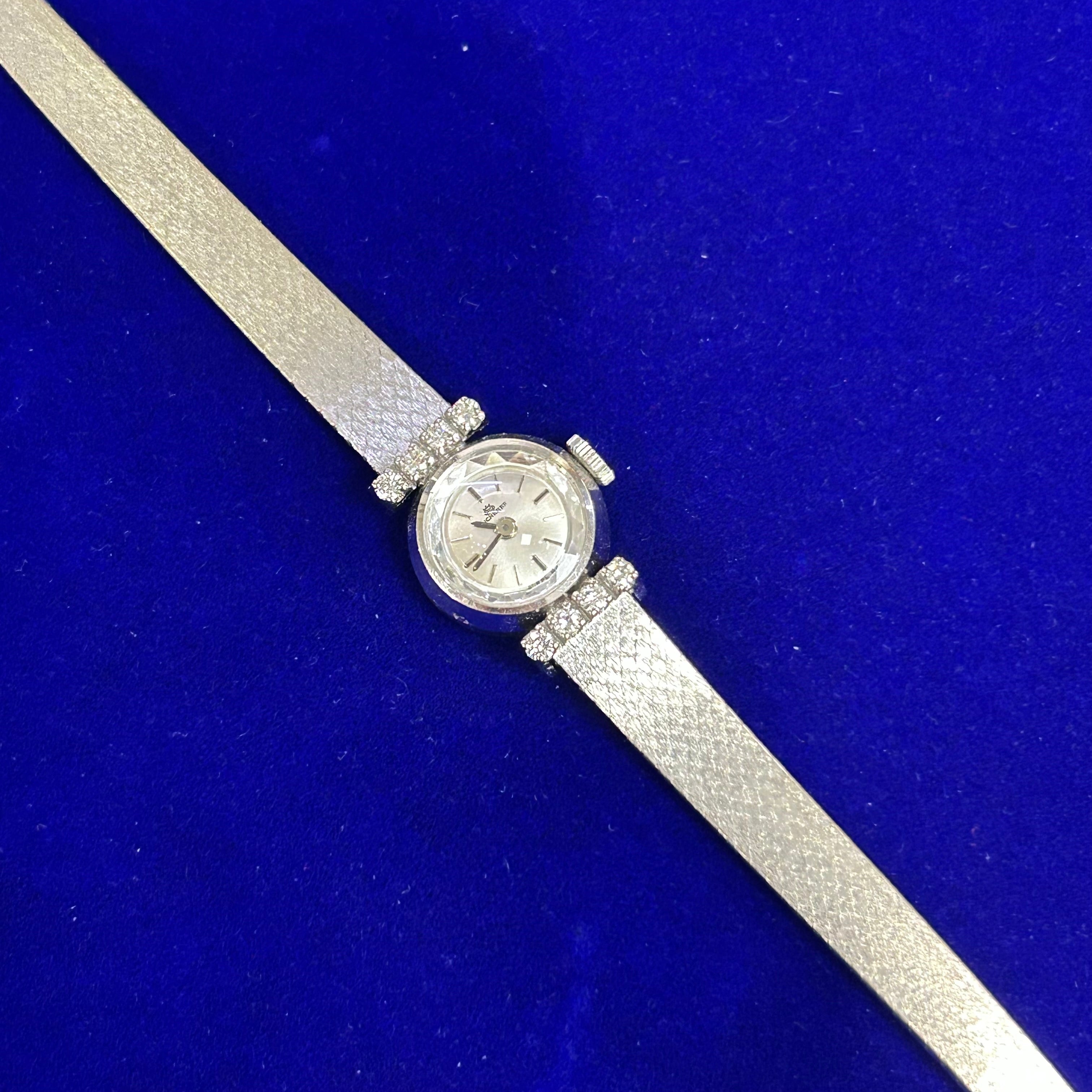 Bucherer Diamond 18K White Gold Vintage Ladies Wristwatch