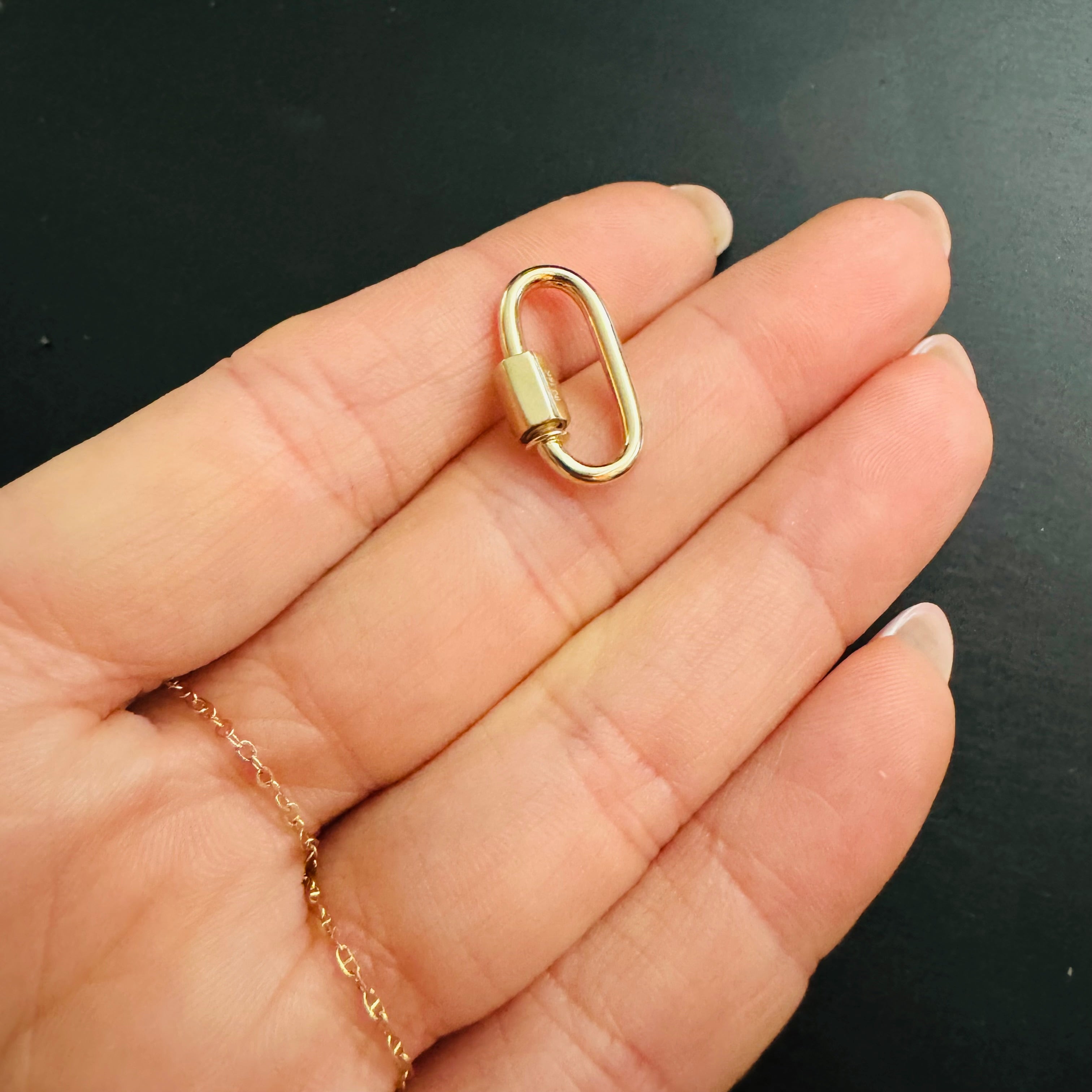 14K Yellow Gold Carabiner Connector