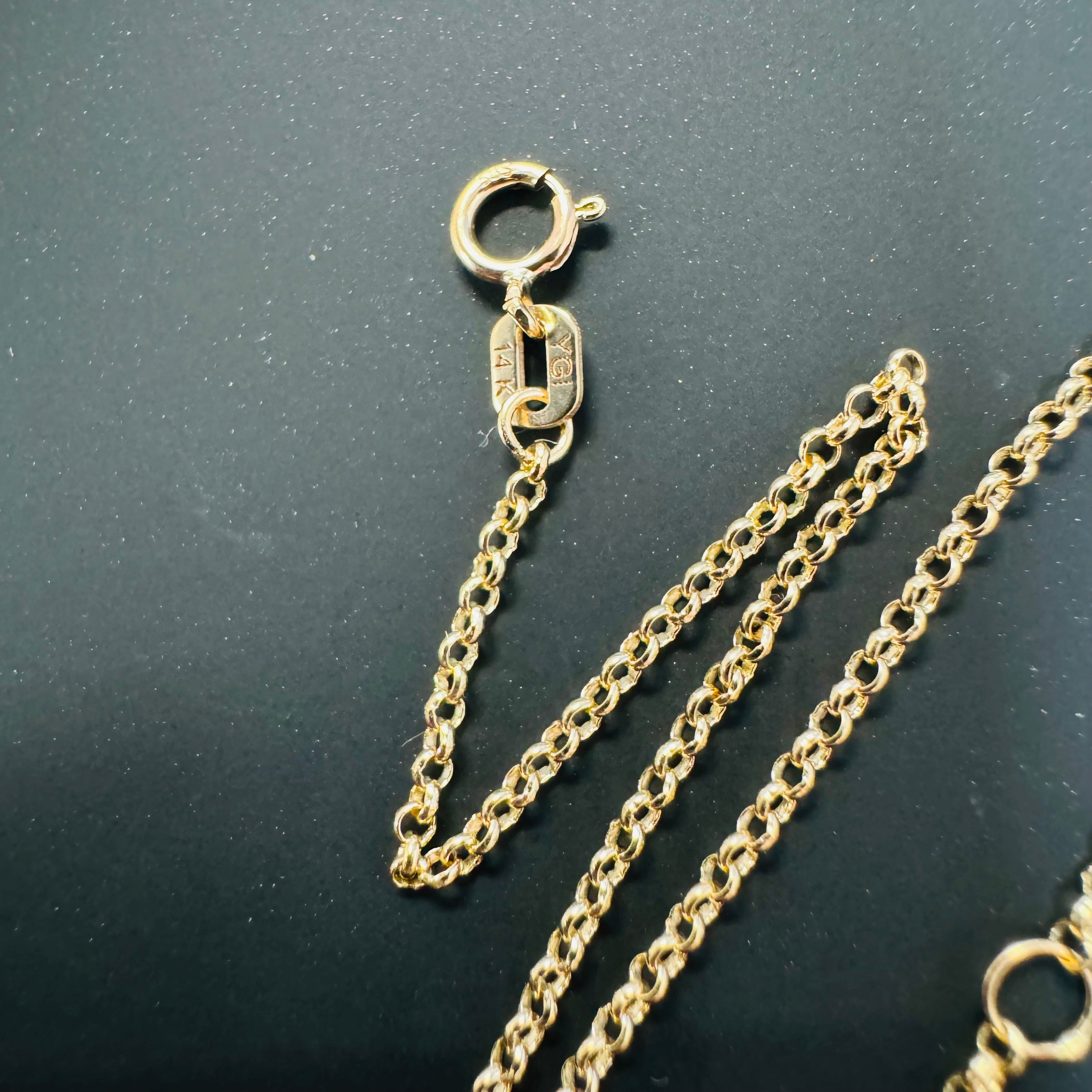 6.5-7” 1mm Rolo Chain Bracelet 14K Yellow Gold