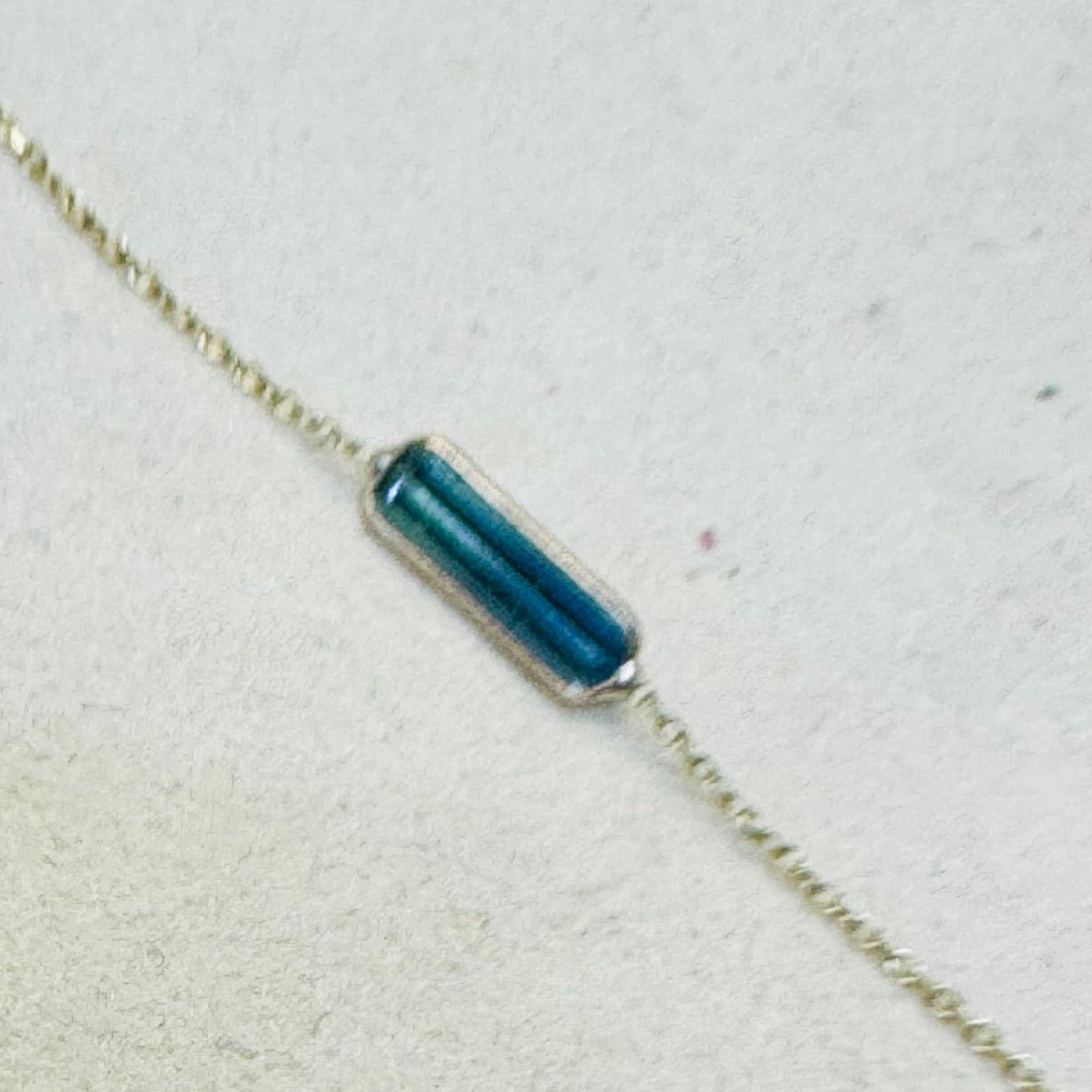 14K Yellow Gold Green and Blue Bi Color Tourmaline Handchain