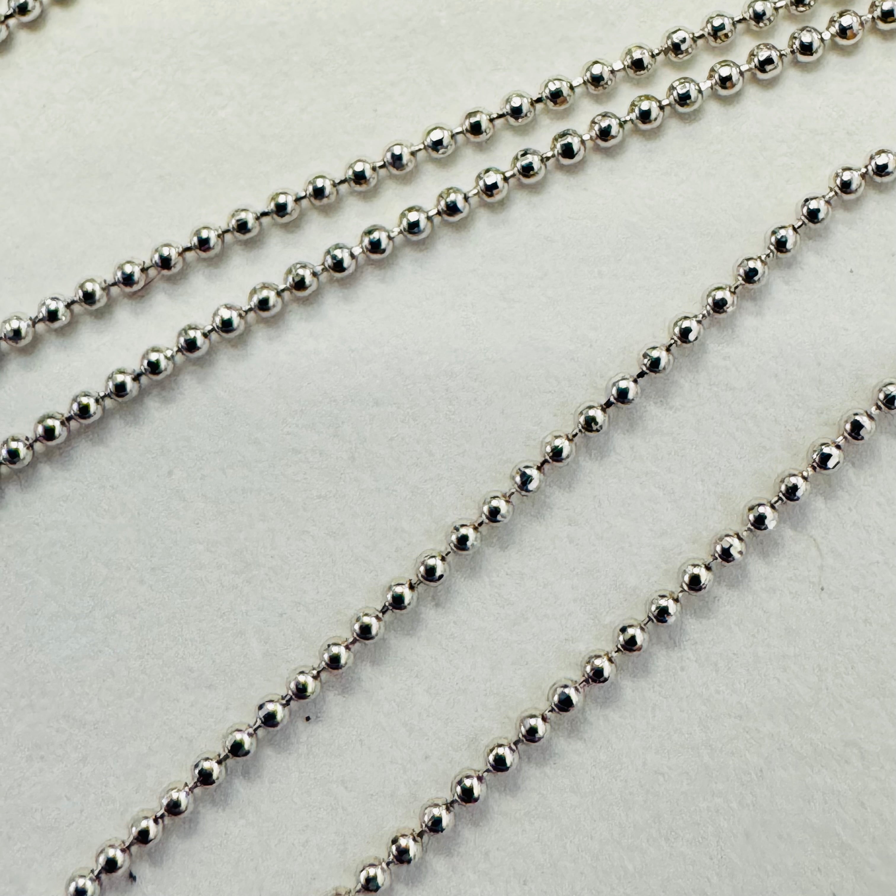 18" .70mm Solid 14K White Gold  Ball Chain Necklace