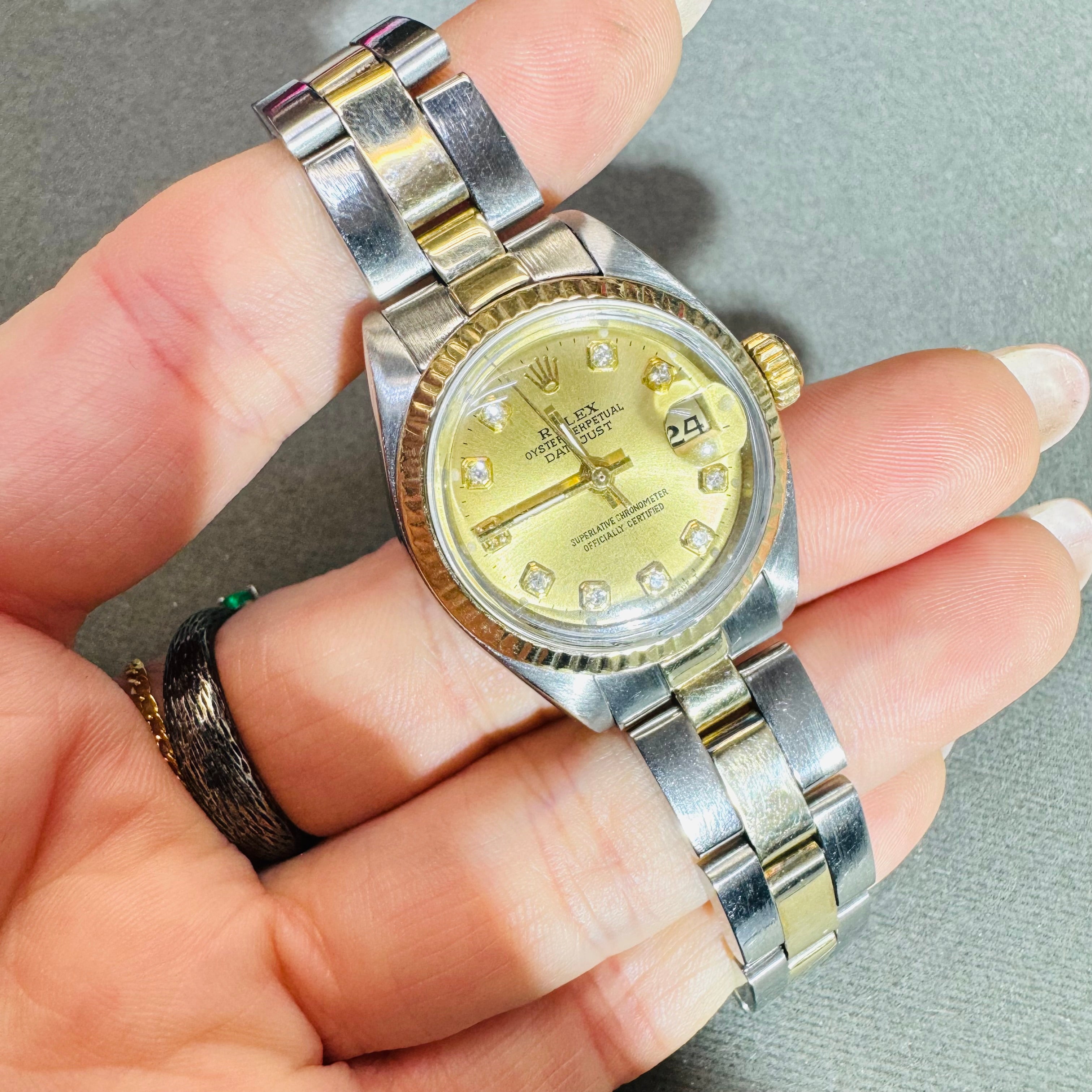 26m SS and Yellow Gold Ladies Rolex Watch with Oyster Band