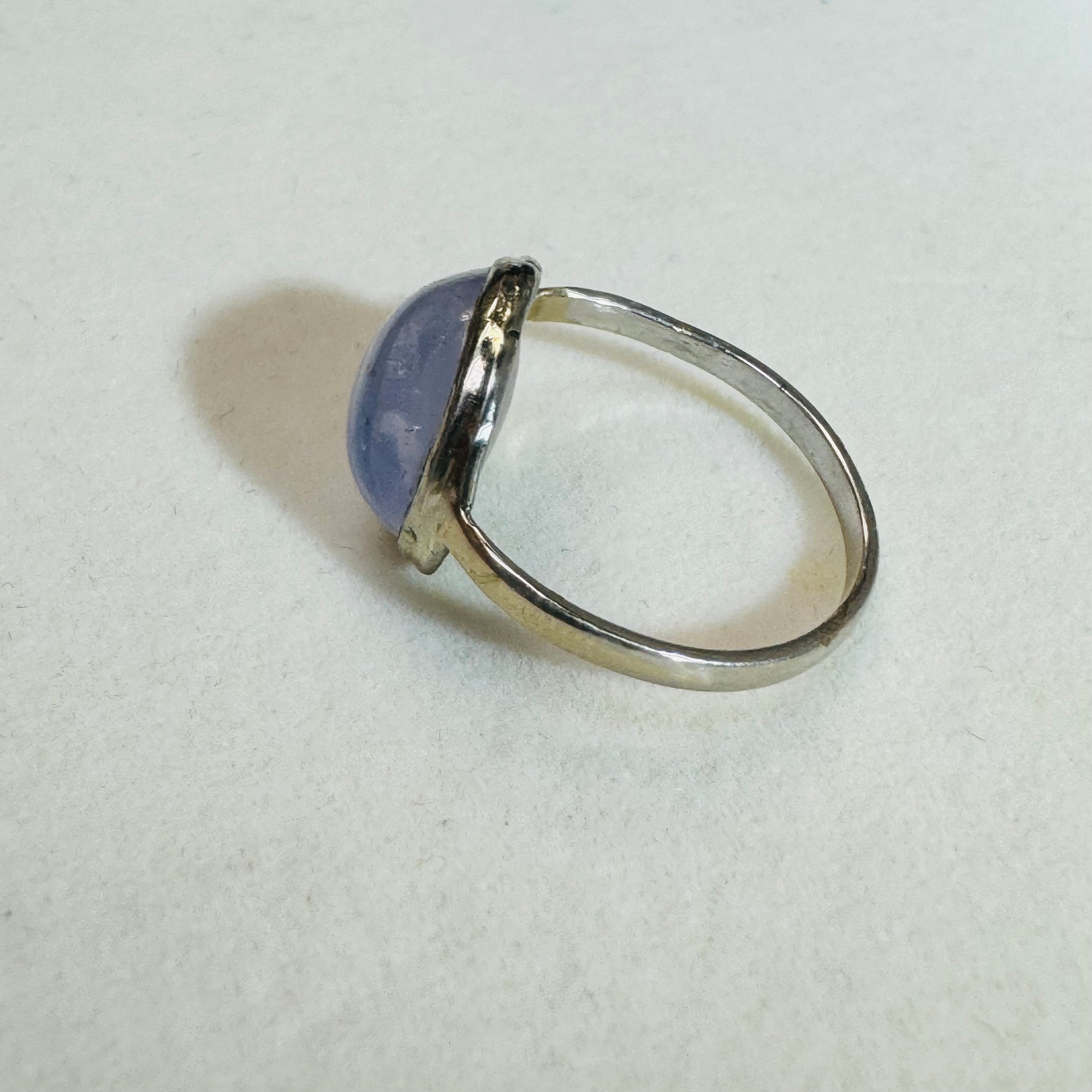 14k White Gold Natural Star Sapphire Ring Size 7