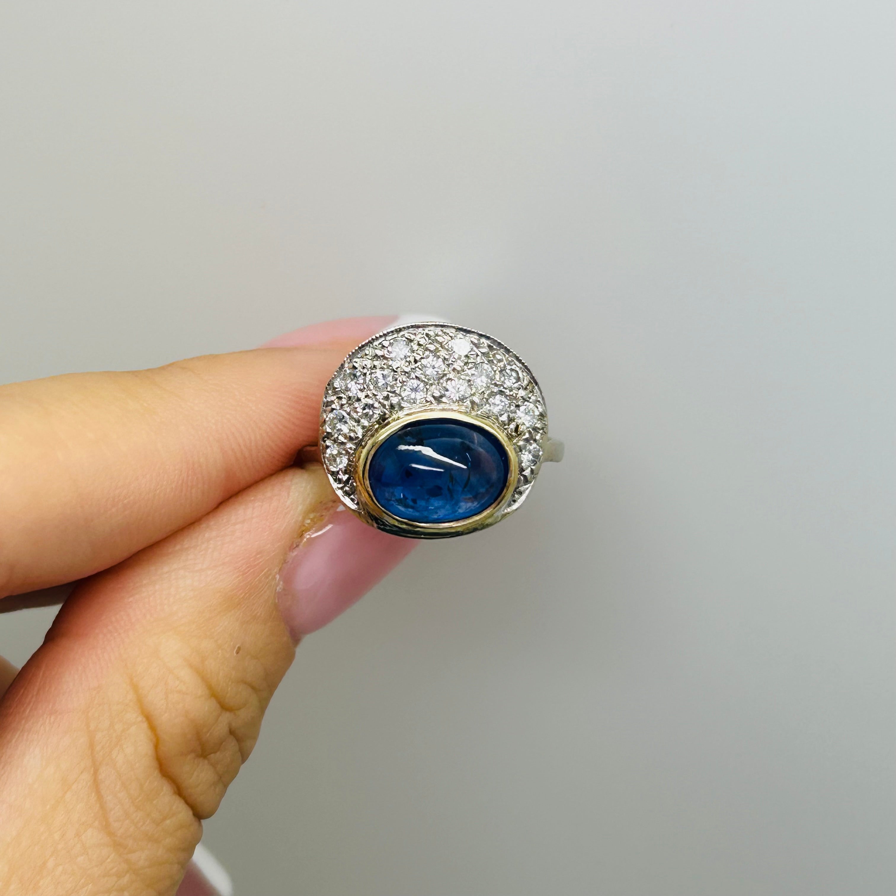 14k Yellow & White Gold Sapphire Size 5