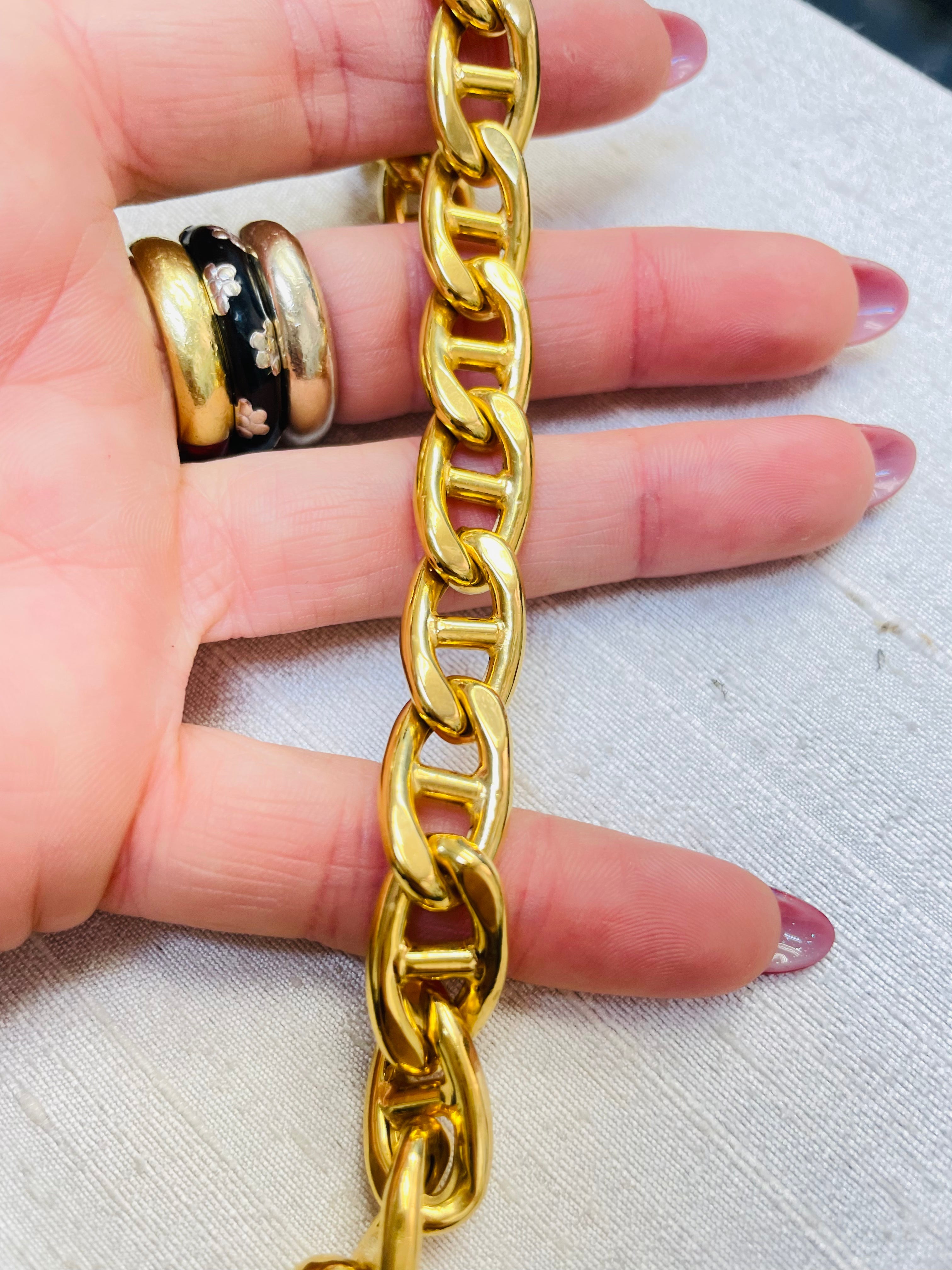 18K Yellow Gold Mariner Link Bracelet 8”