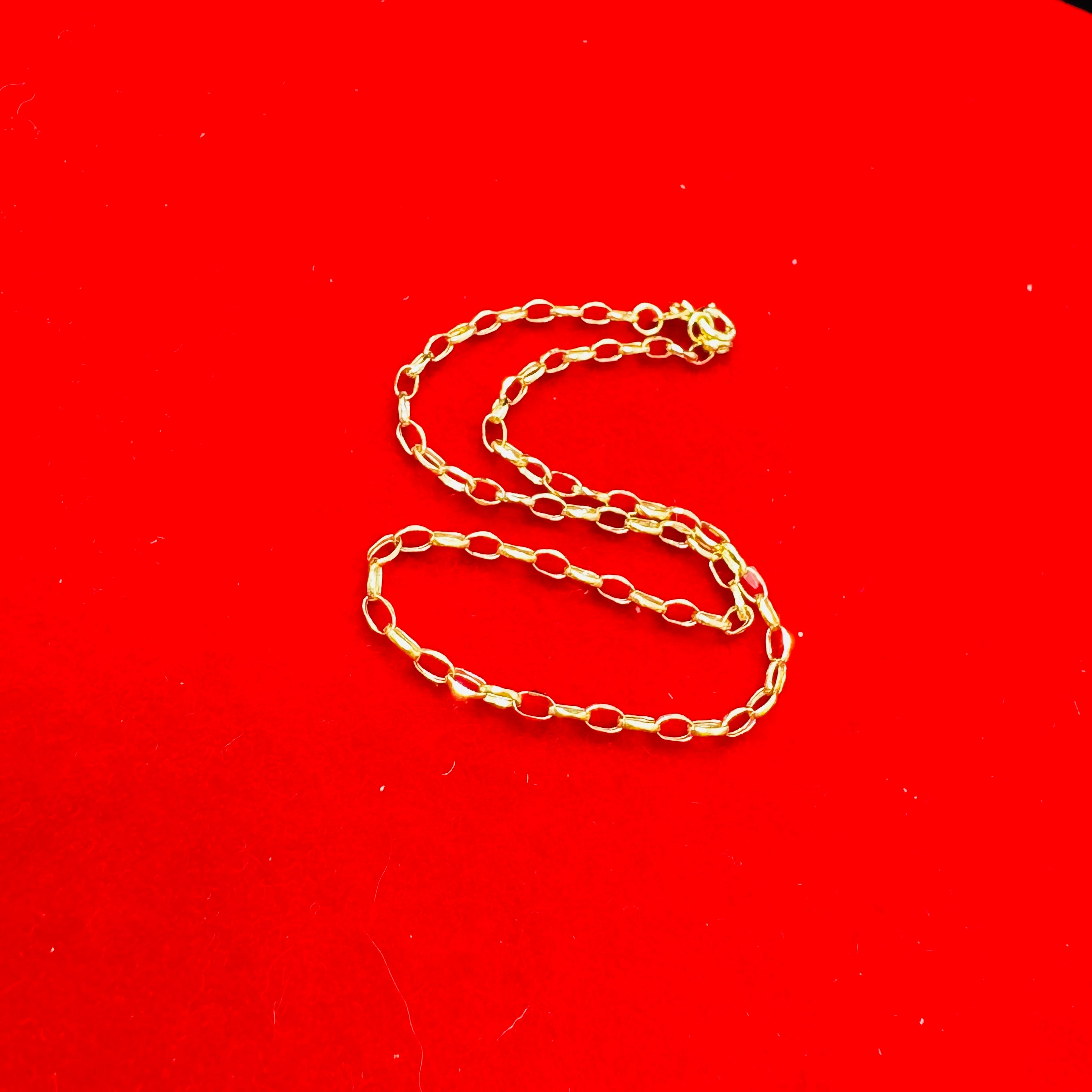 10" 2.5mm Solid 10K Yellow Gold Shiny Oval Rolo Link Chain Anklet