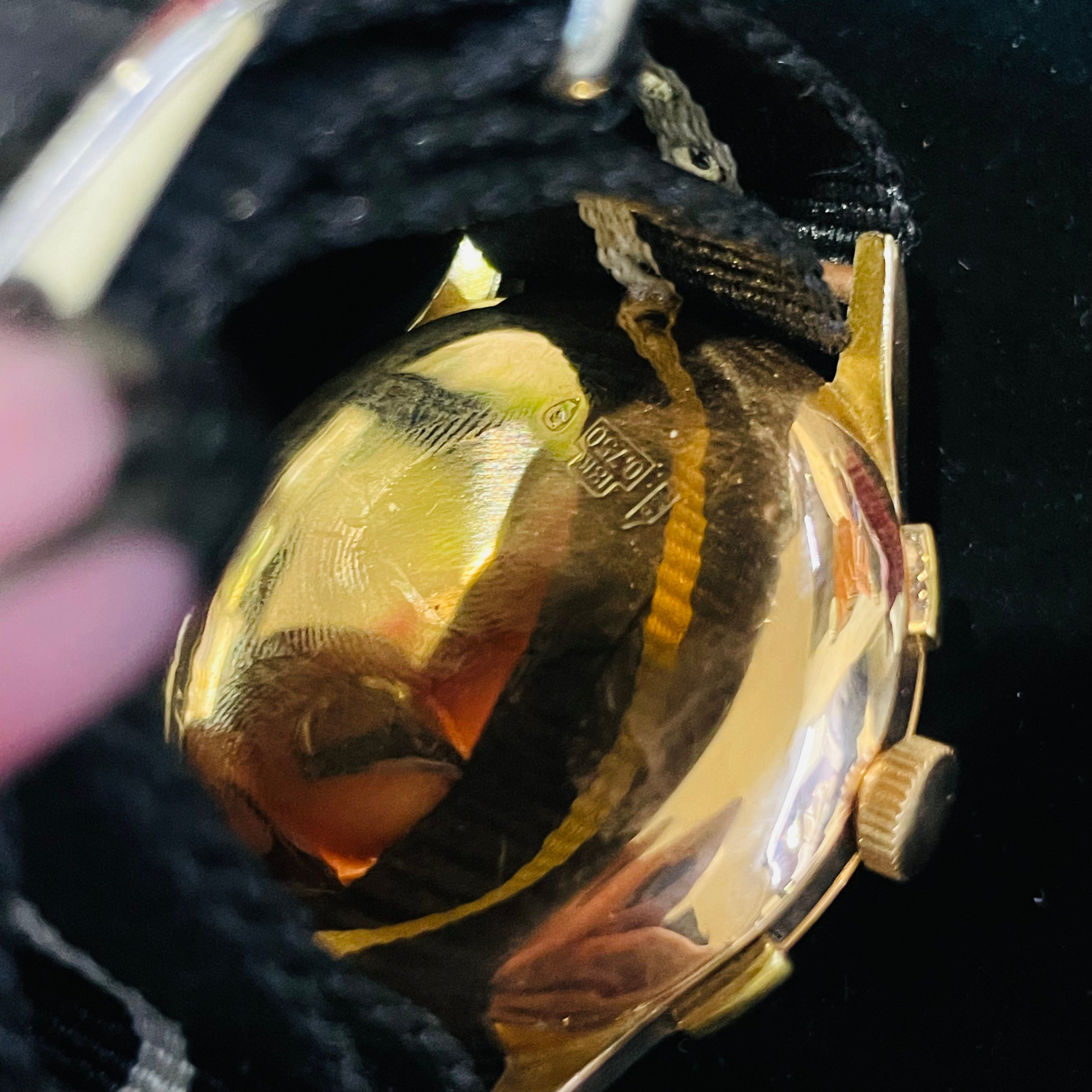 38mm Solid 18K Rose Gold Azur Chronographe Suisse Watch Bubble Back