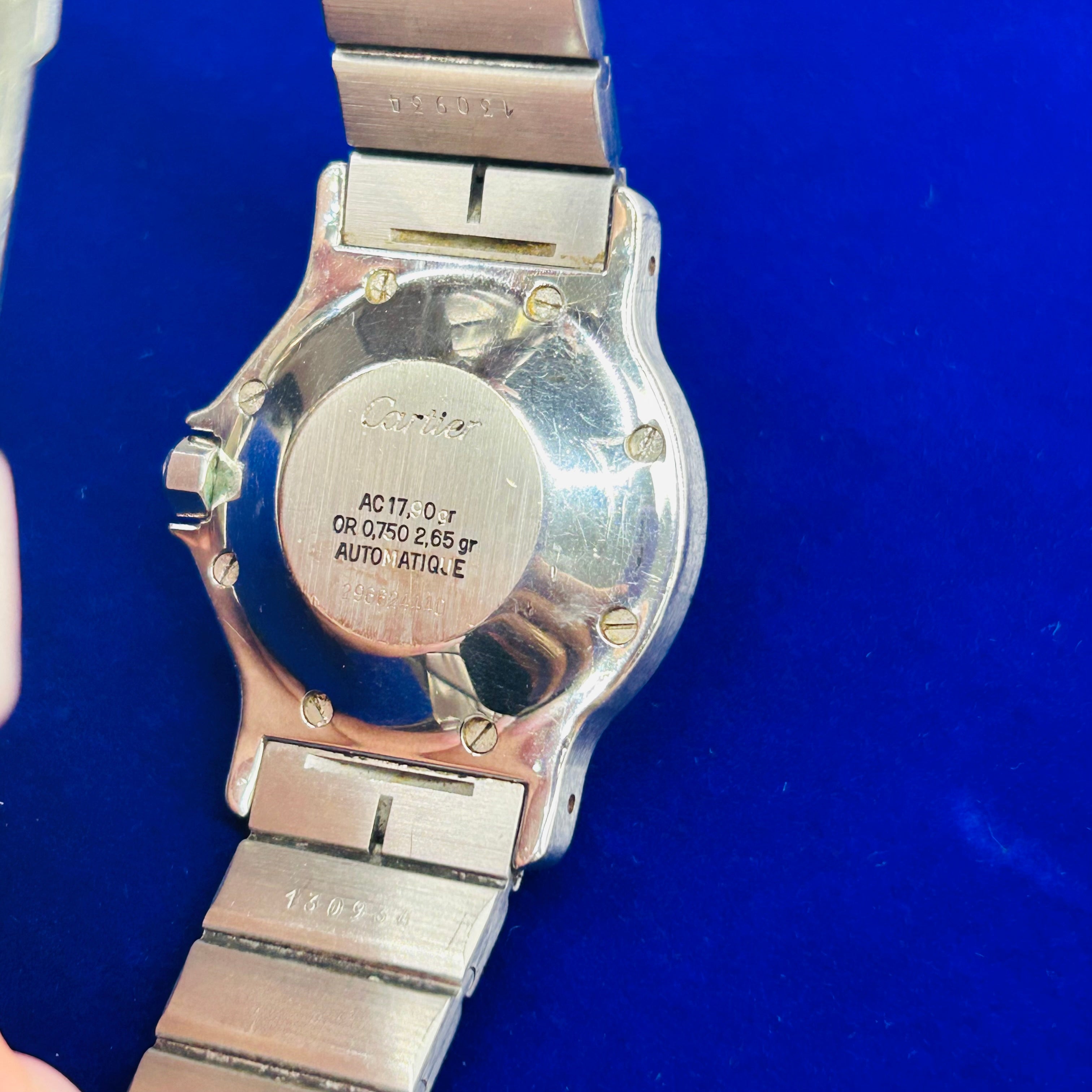 Cartier 18K Yellow Gold & Stainless Steel Octagon Satnos Automatic Wrist