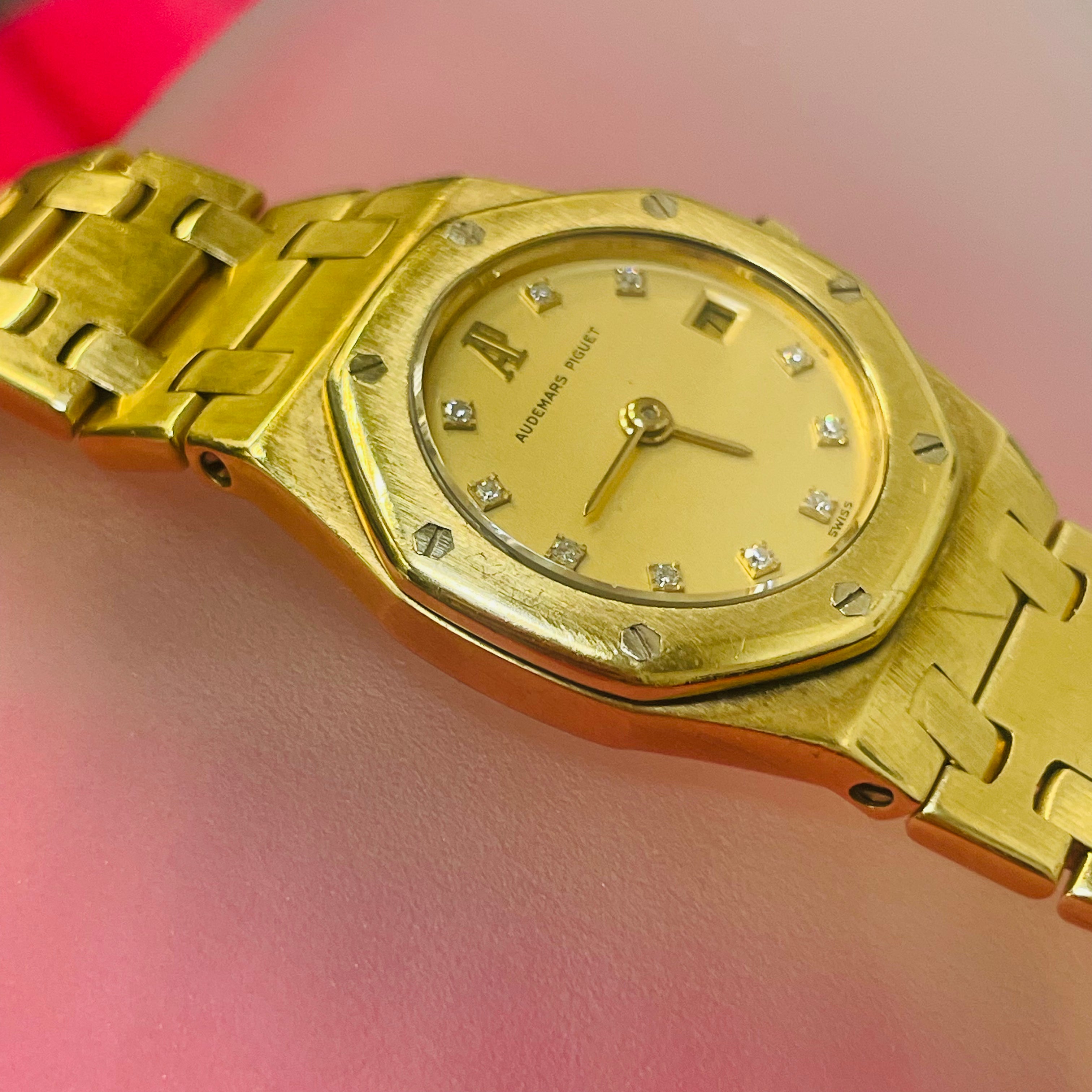 25mm Audemars Piguet Solid 18K Yellow Gold Ladies Wristwach AP