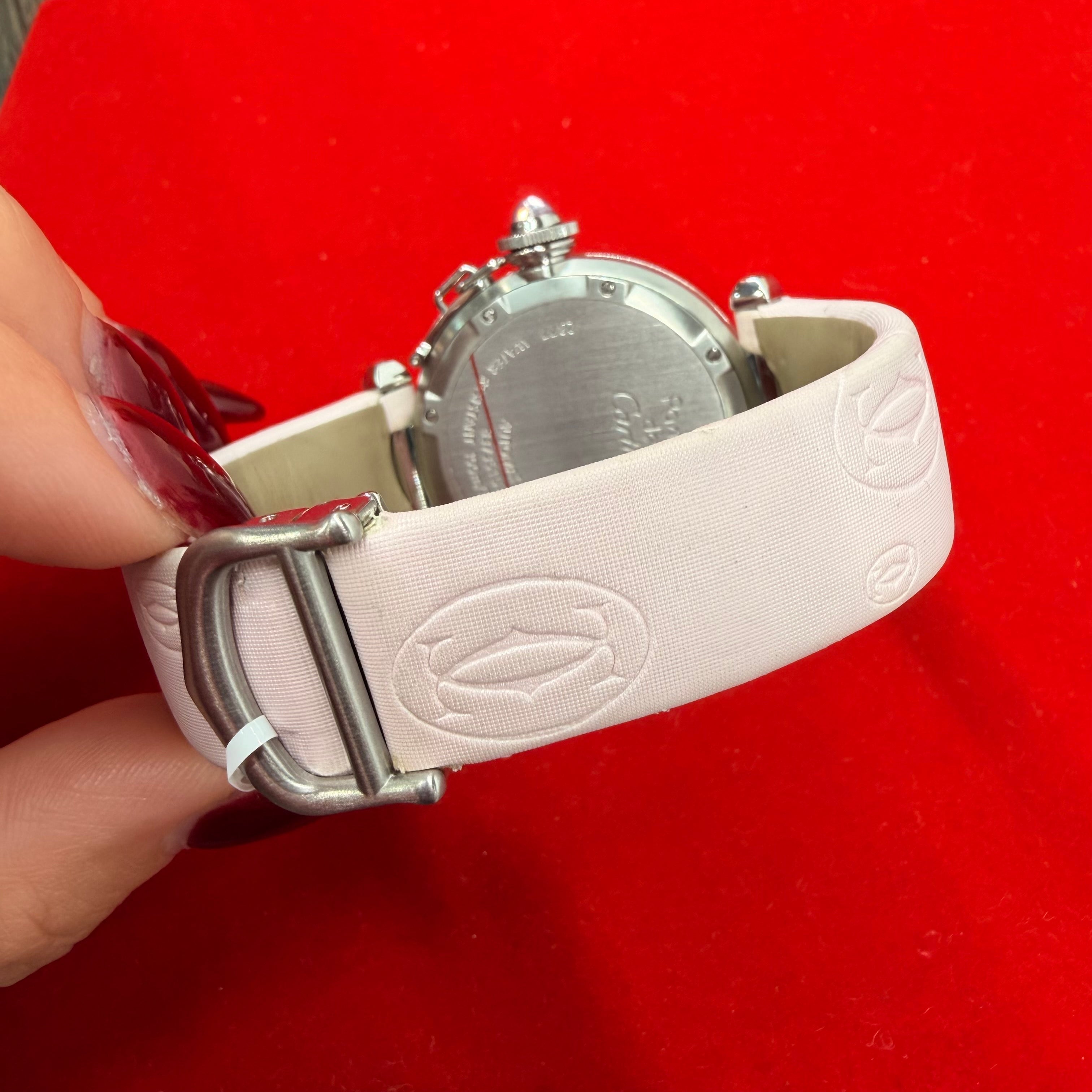 Cartier Pasha C Pink Dial Automatic Stainless Steel Wrist Watch 6.25”