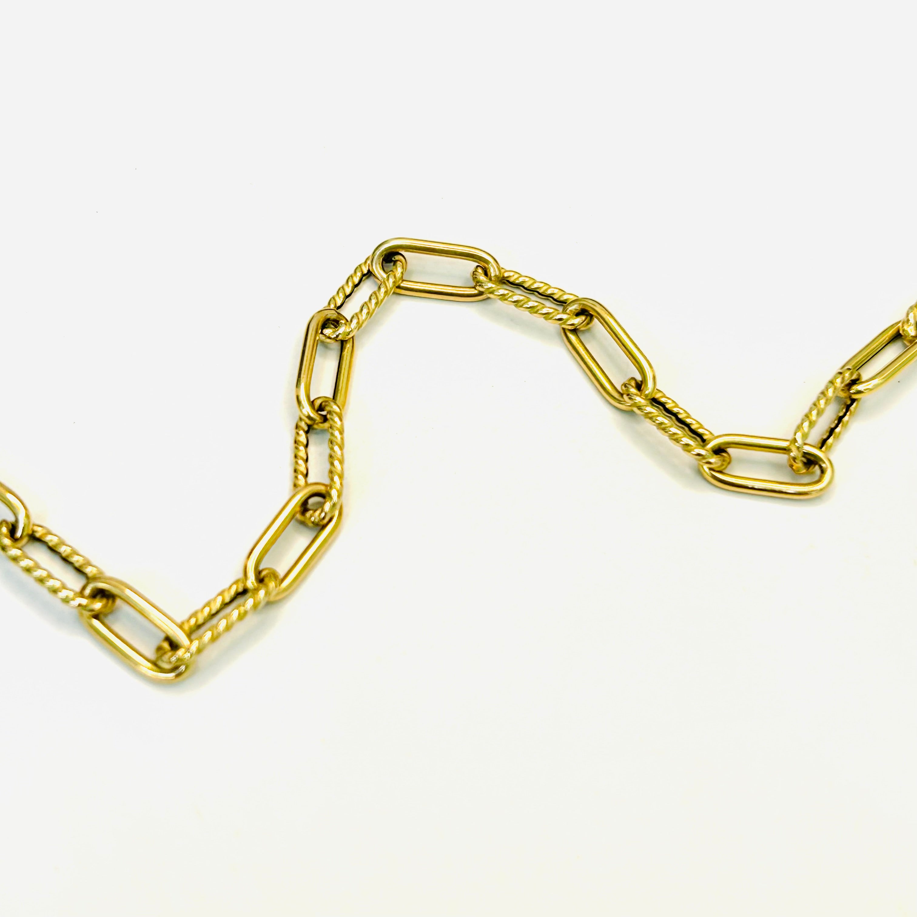 4.4mm 14K Yellow Gold Link Bracelet 8.25”