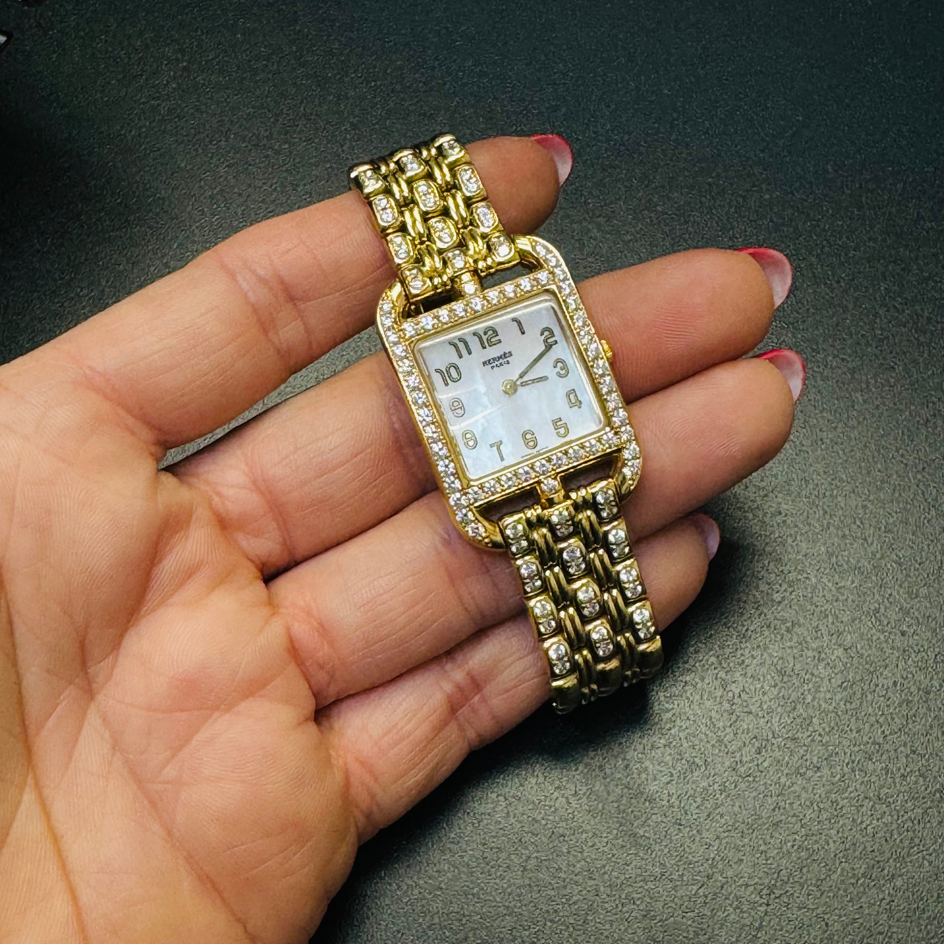 Hermes Diamond 18K Gold Watch