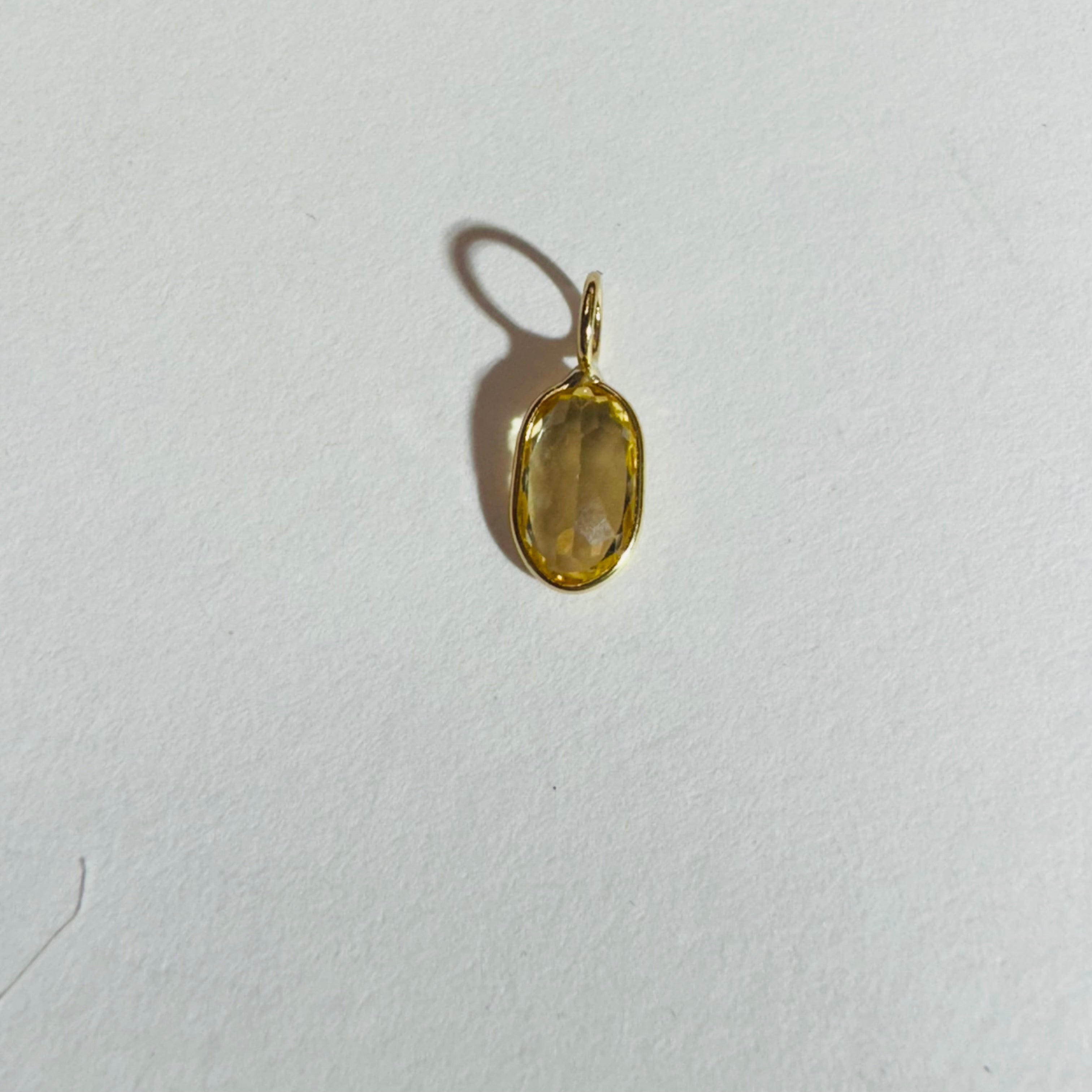 1CT Imperial Yellow Topaz 14K Yellow Gold Gem Charm