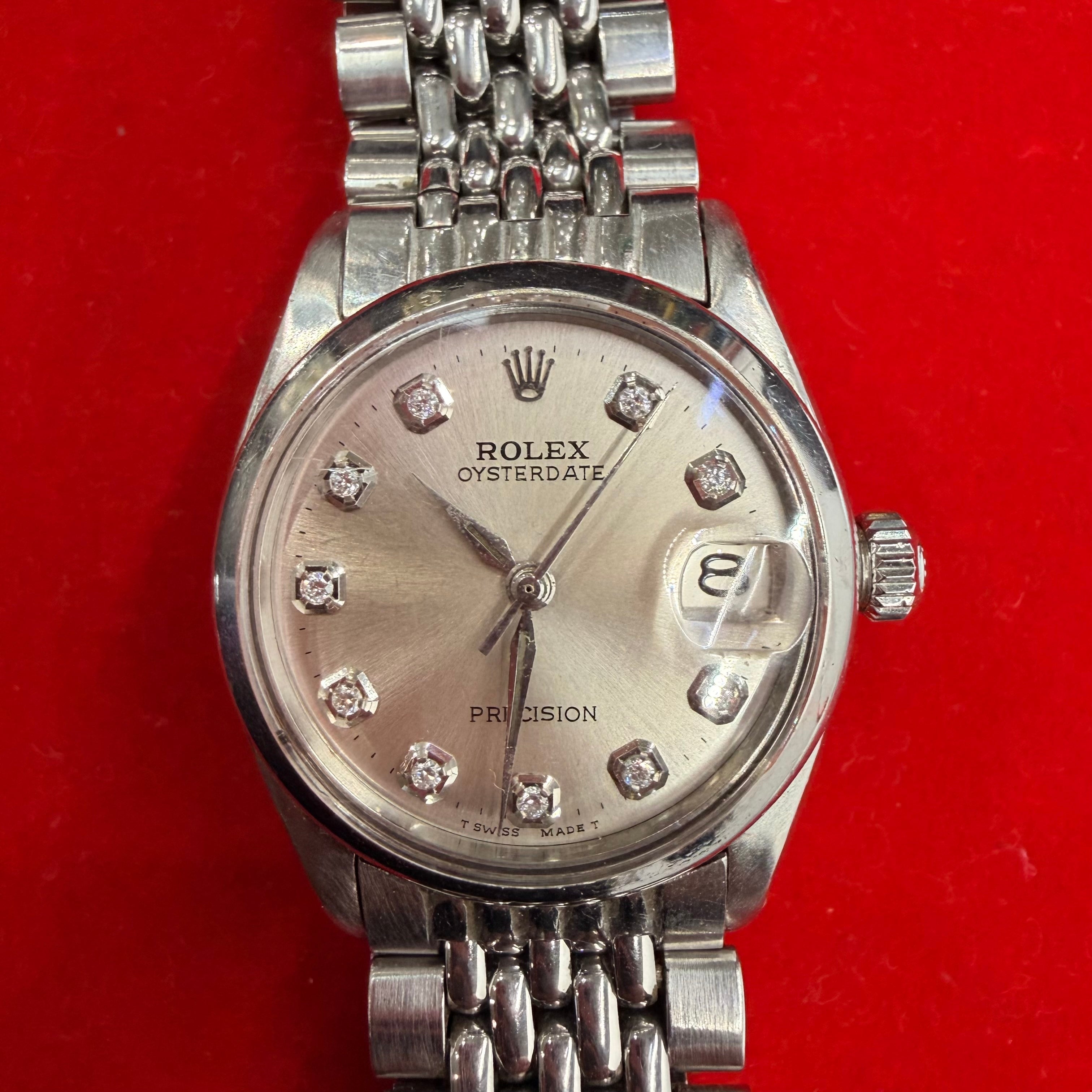 Vintage Stainless Steel 31MM Oysterl Date Rolex Watch Ref.4734 7.5" with papers