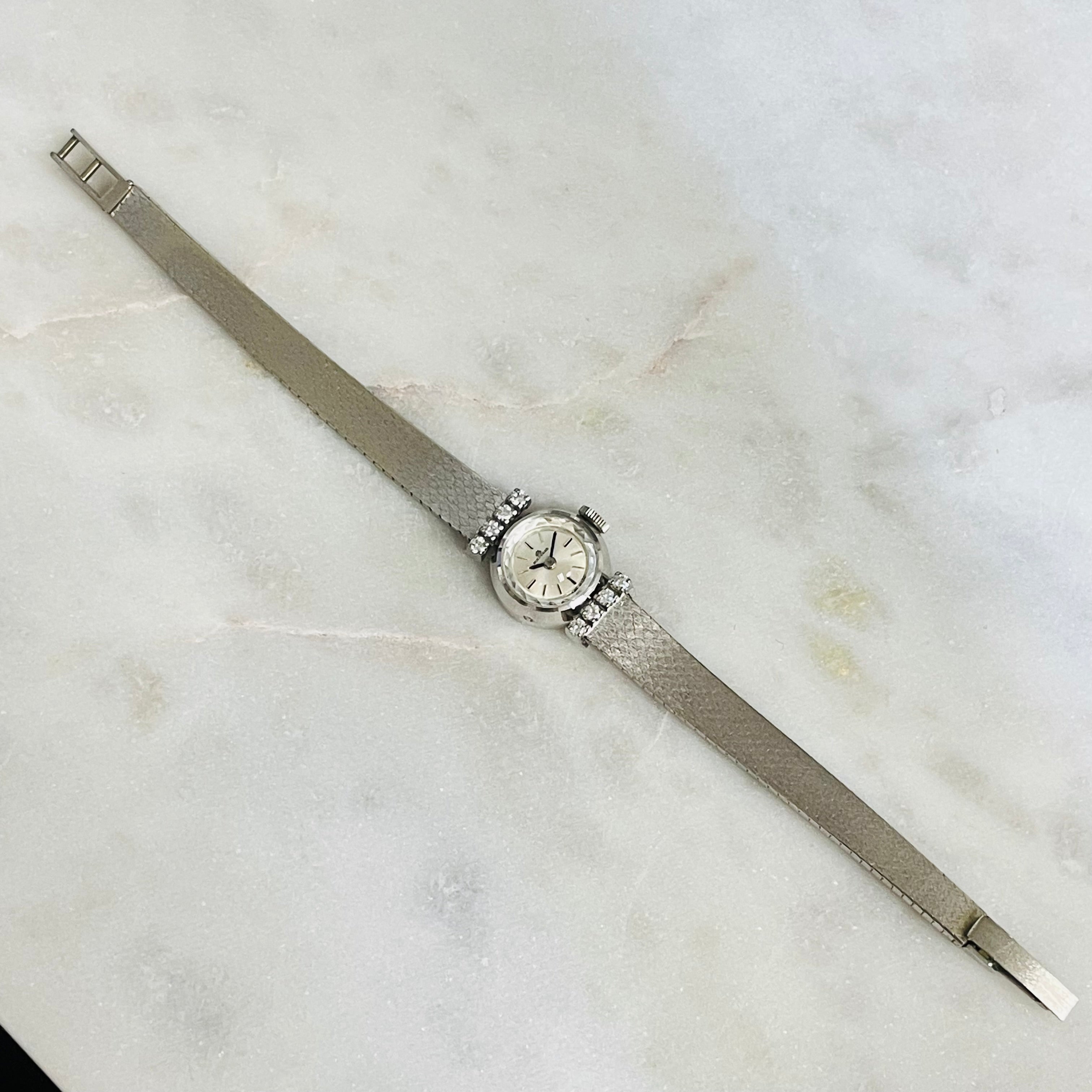 Bucherer Diamond 18K White Gold Vintage Ladies Wristwatch