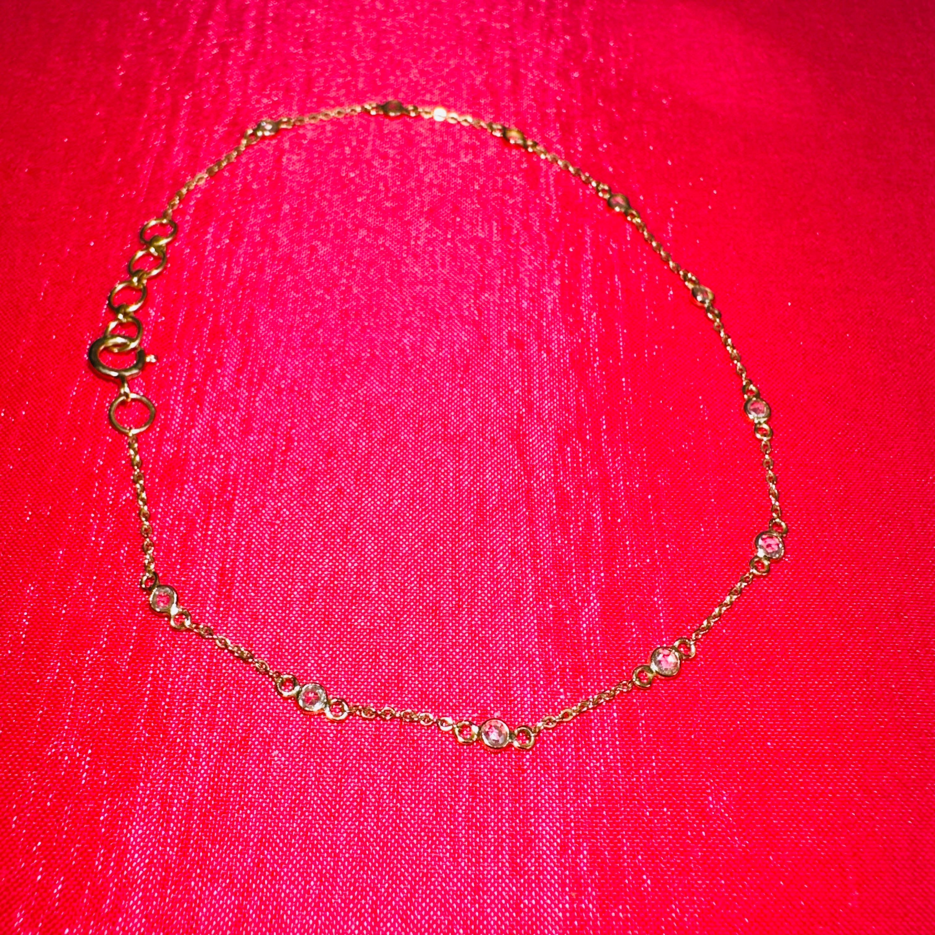 14K Yellow Diamond By The Yard Bracelet 7"