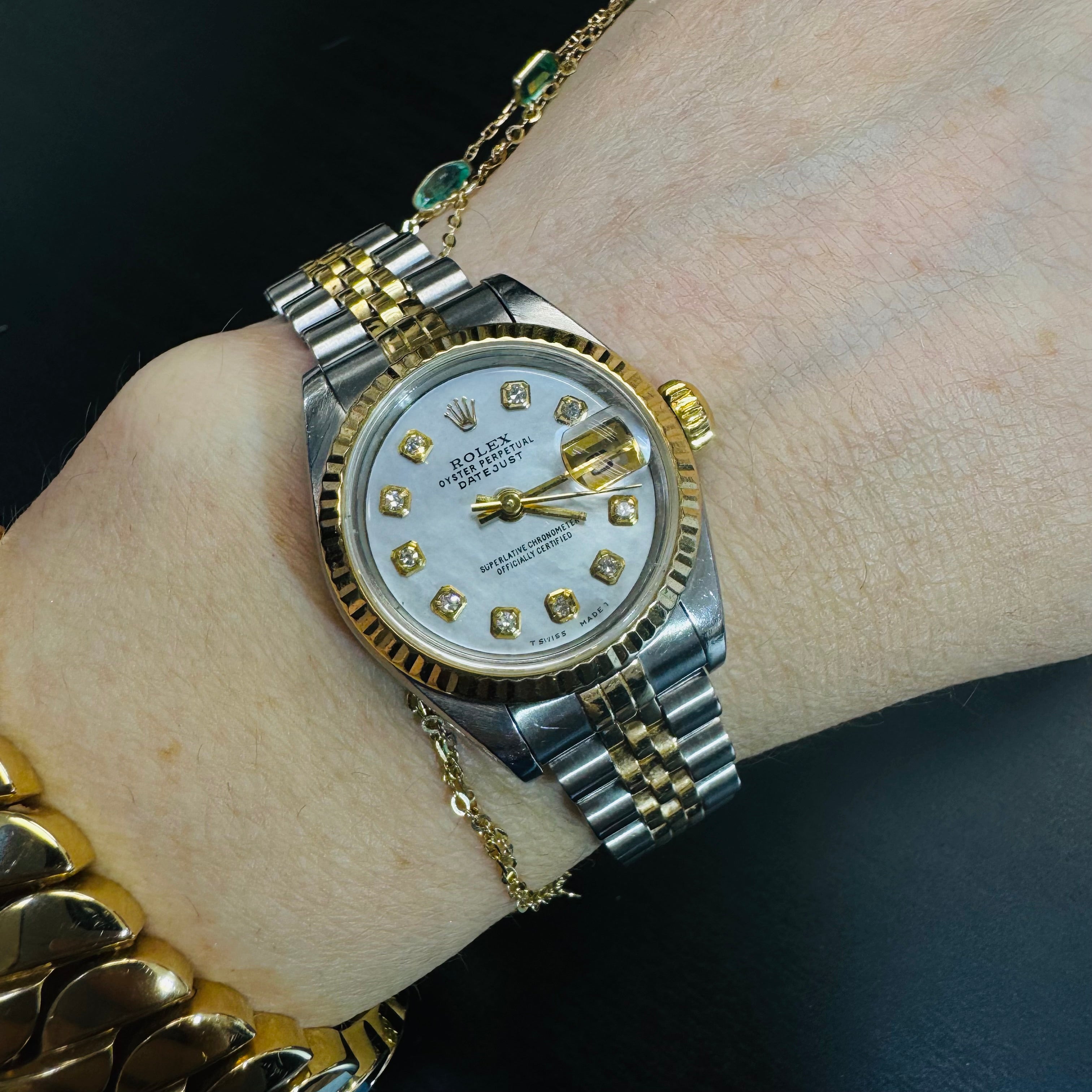 26mm Two Tone Rolex Watch Mother of Pearl Diamond 79173