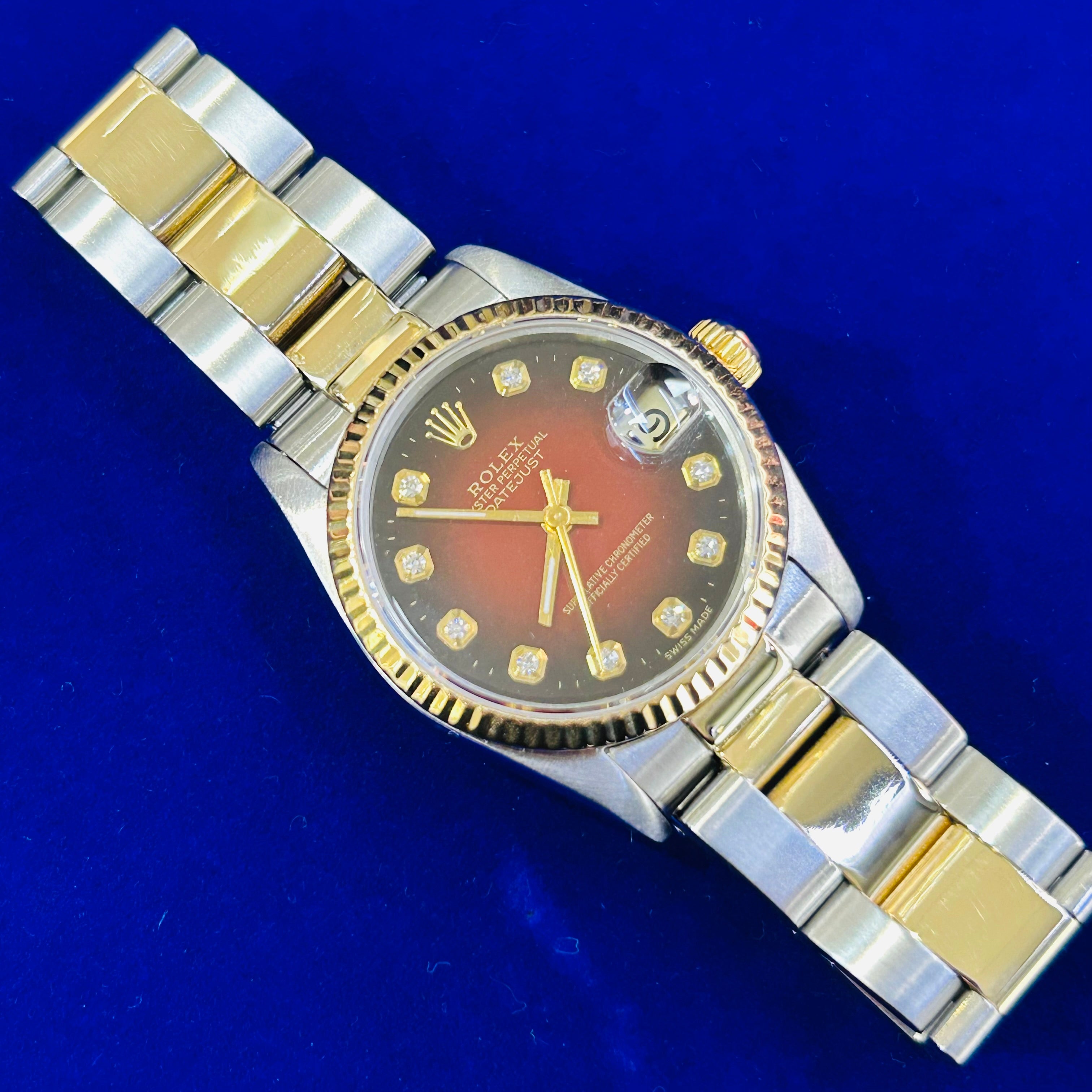 Vintage Stainless Steel and 18K Gold 31mm Oyster Perpetual Datejust Rolex Watch