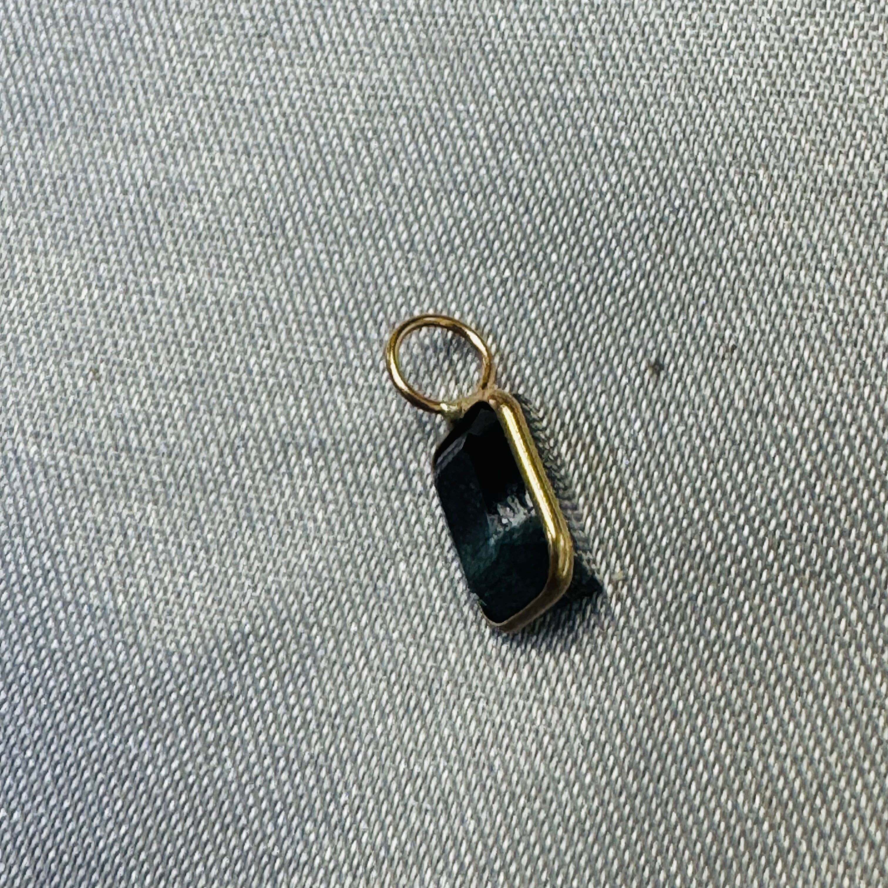 Bi Color Tourmaline Pendant 14K Yellow Gold