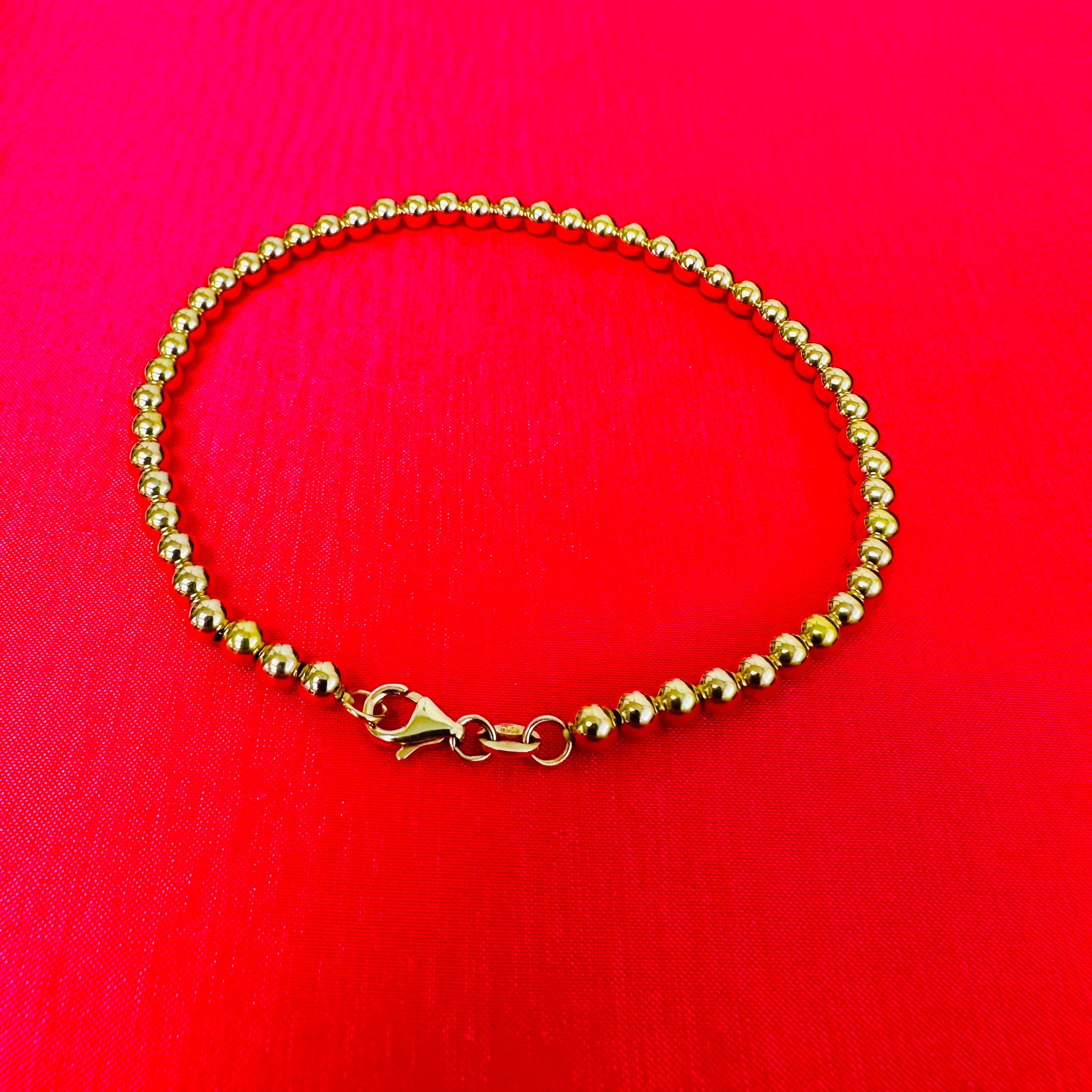 8.5" 14K 4mm Yellow Gold Ball Bracelet