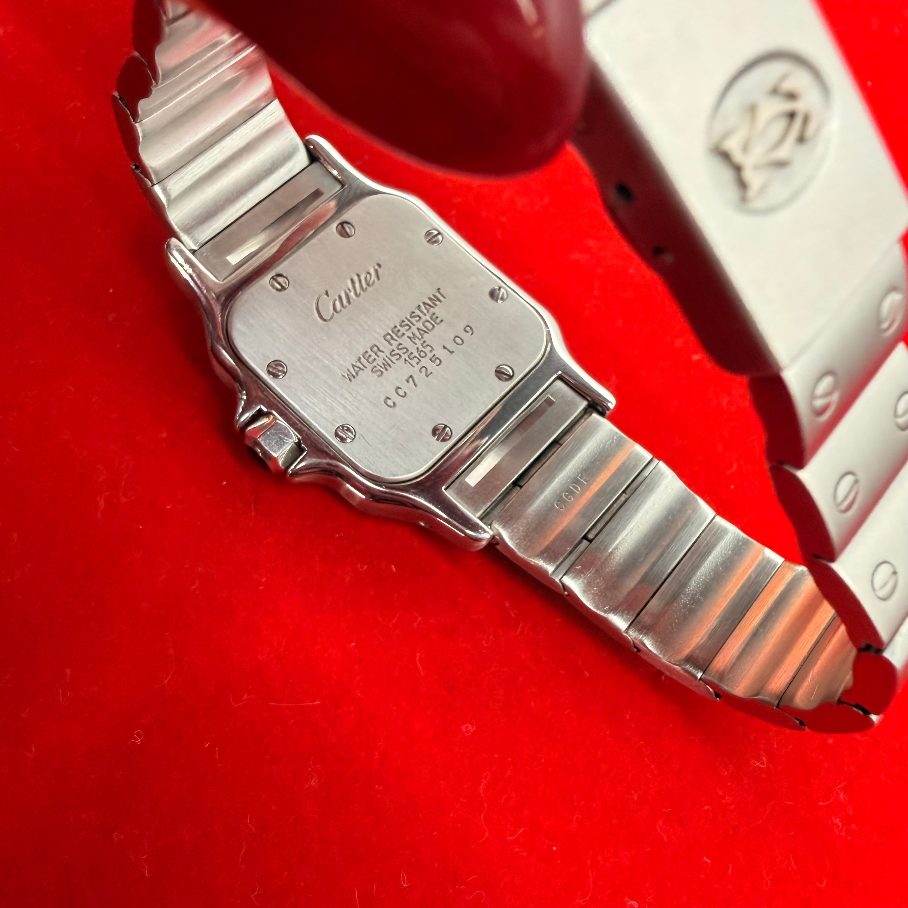 Cartier Santos Galbee Stainless Steel Quartz Wrist Watch 6.75