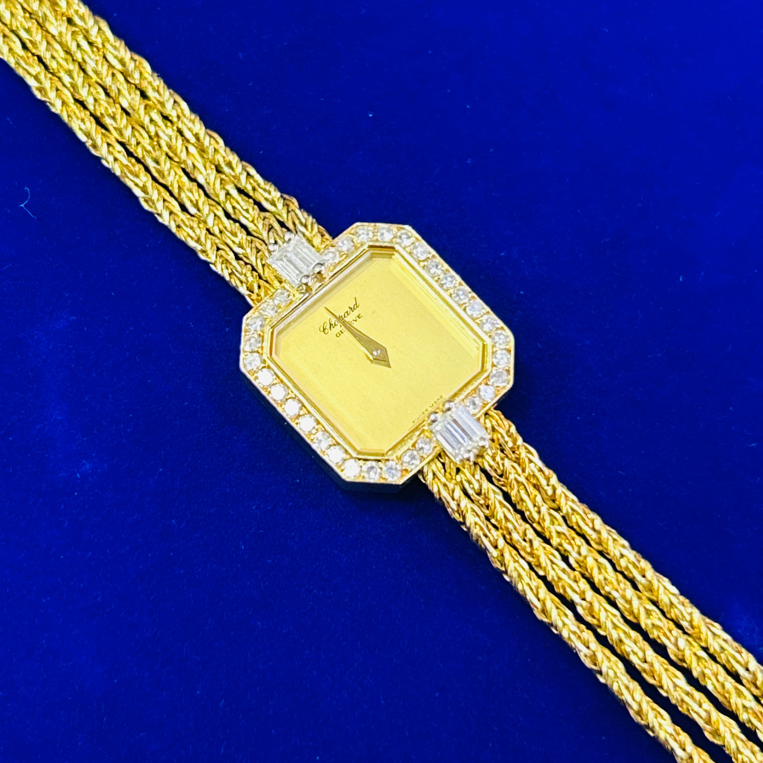 18K Yellow Gold Ladies Chopard Geneve Diamond Wrist Watch