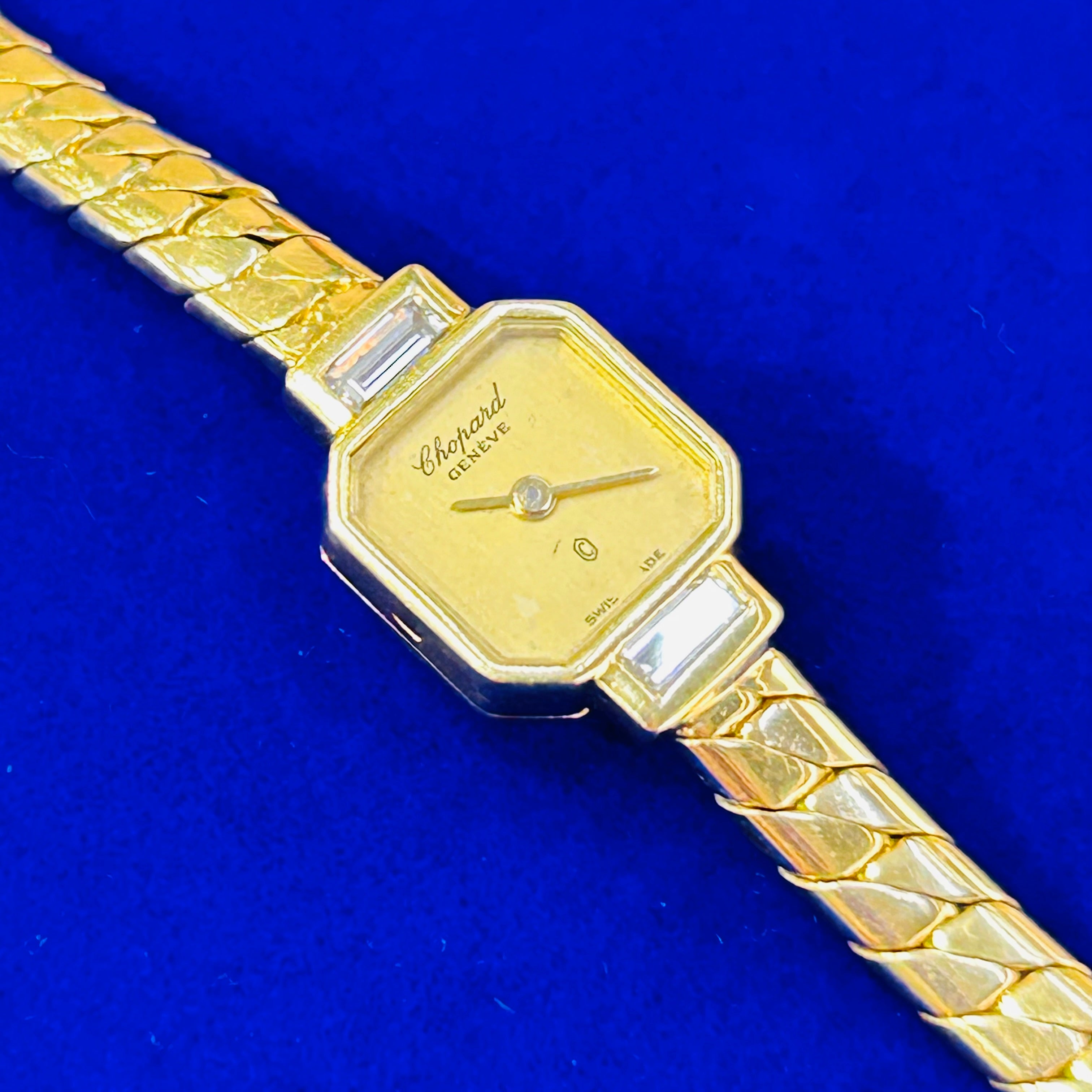 18K Yellow Gold Ladies Chopard Geneve Diamond Wrist Watch