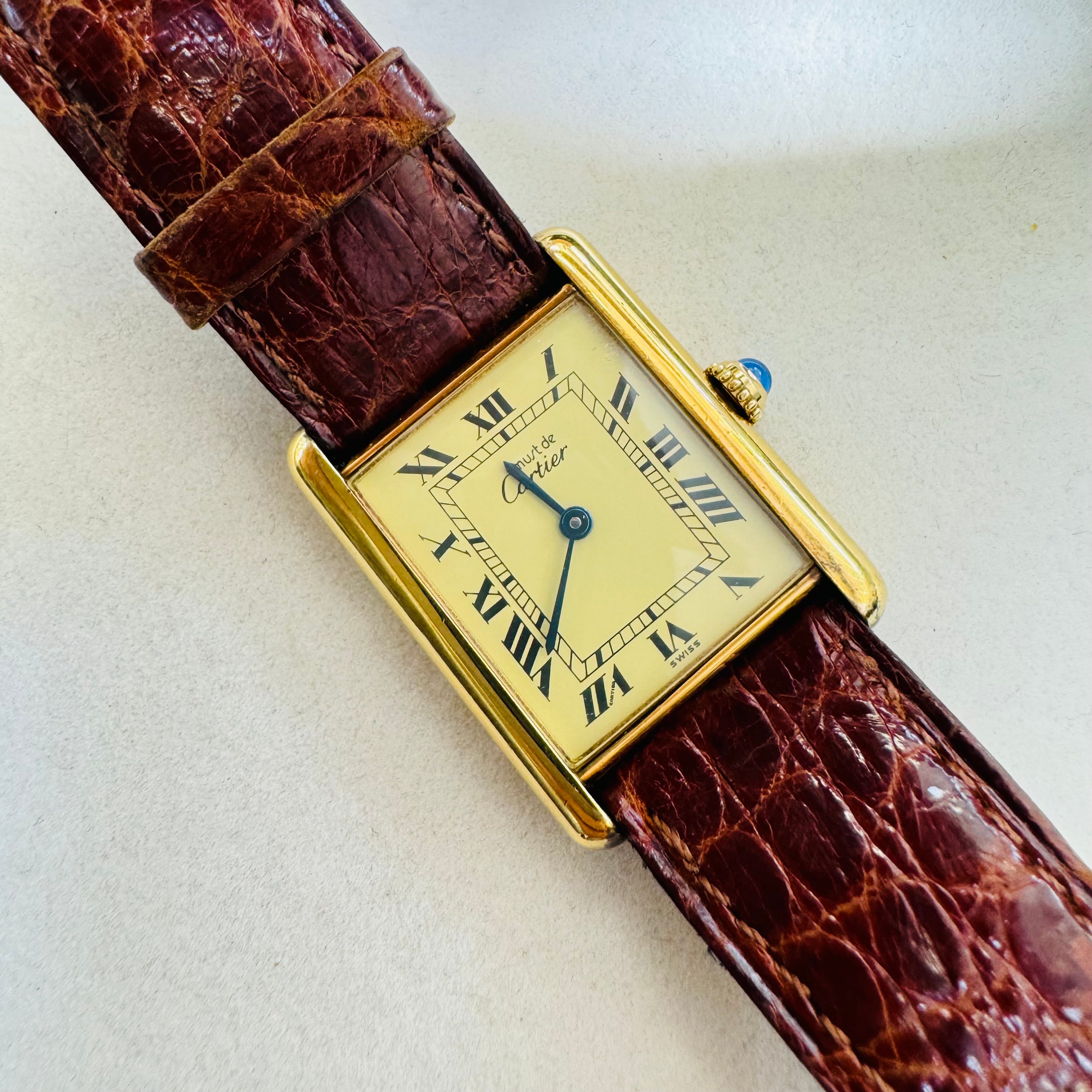 23mm Cartier Must de Cartier Tank Cream Roman Numeral Dial