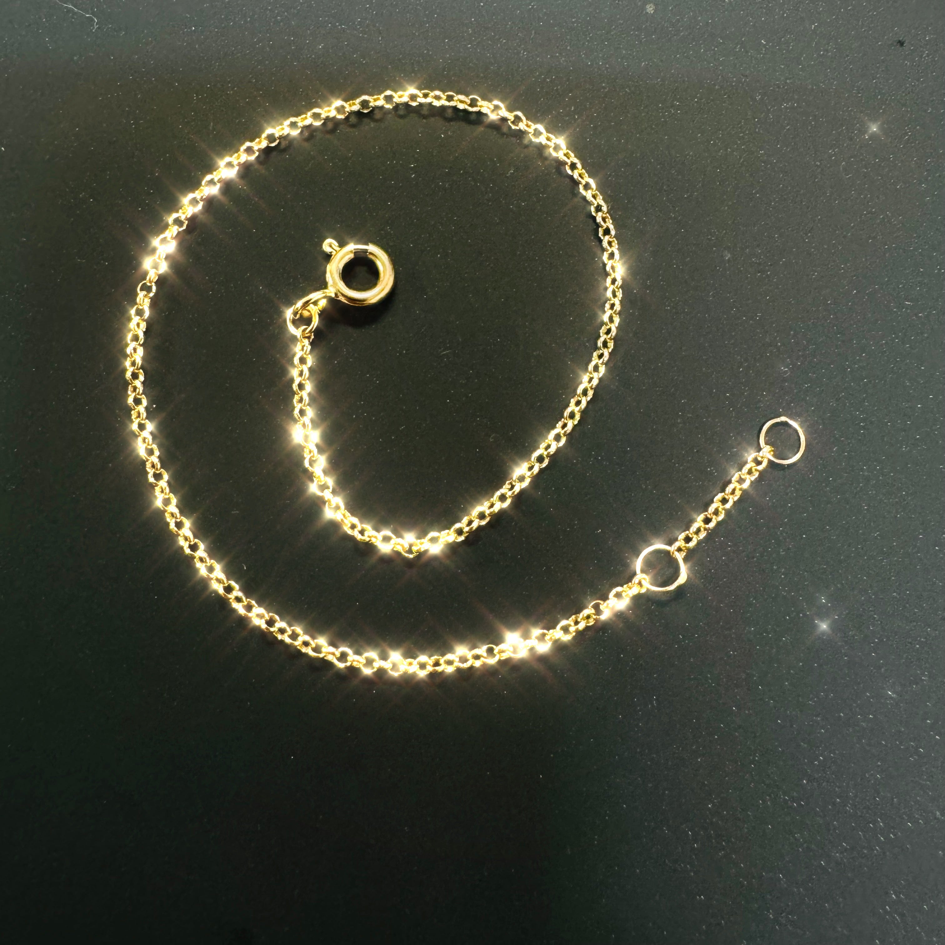 6.5-7” 1mm Rolo Chain Bracelet 14K Yellow Gold