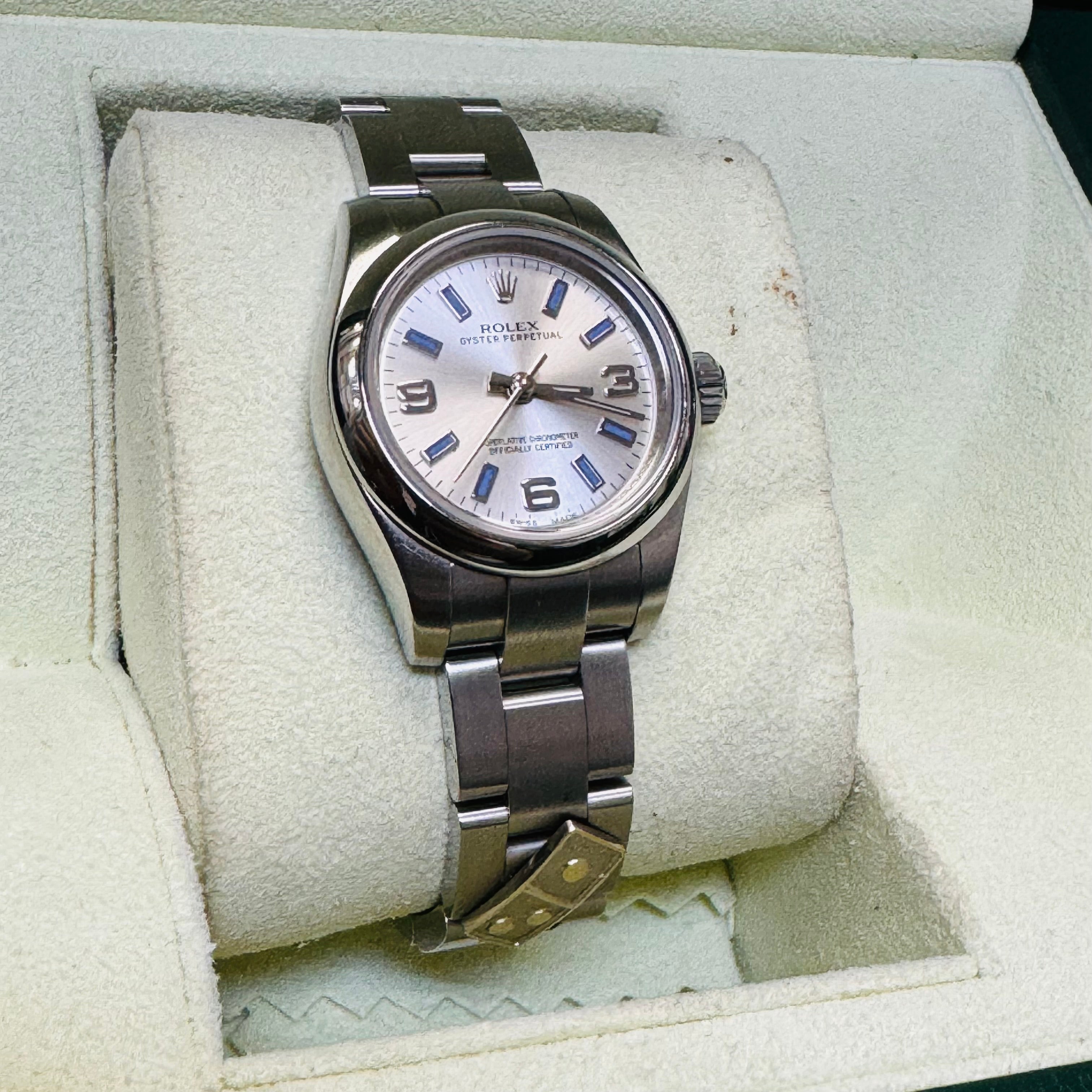 26mm 2014 Dominoes Stainless Ladies Rolex Wristwatch with box and papers