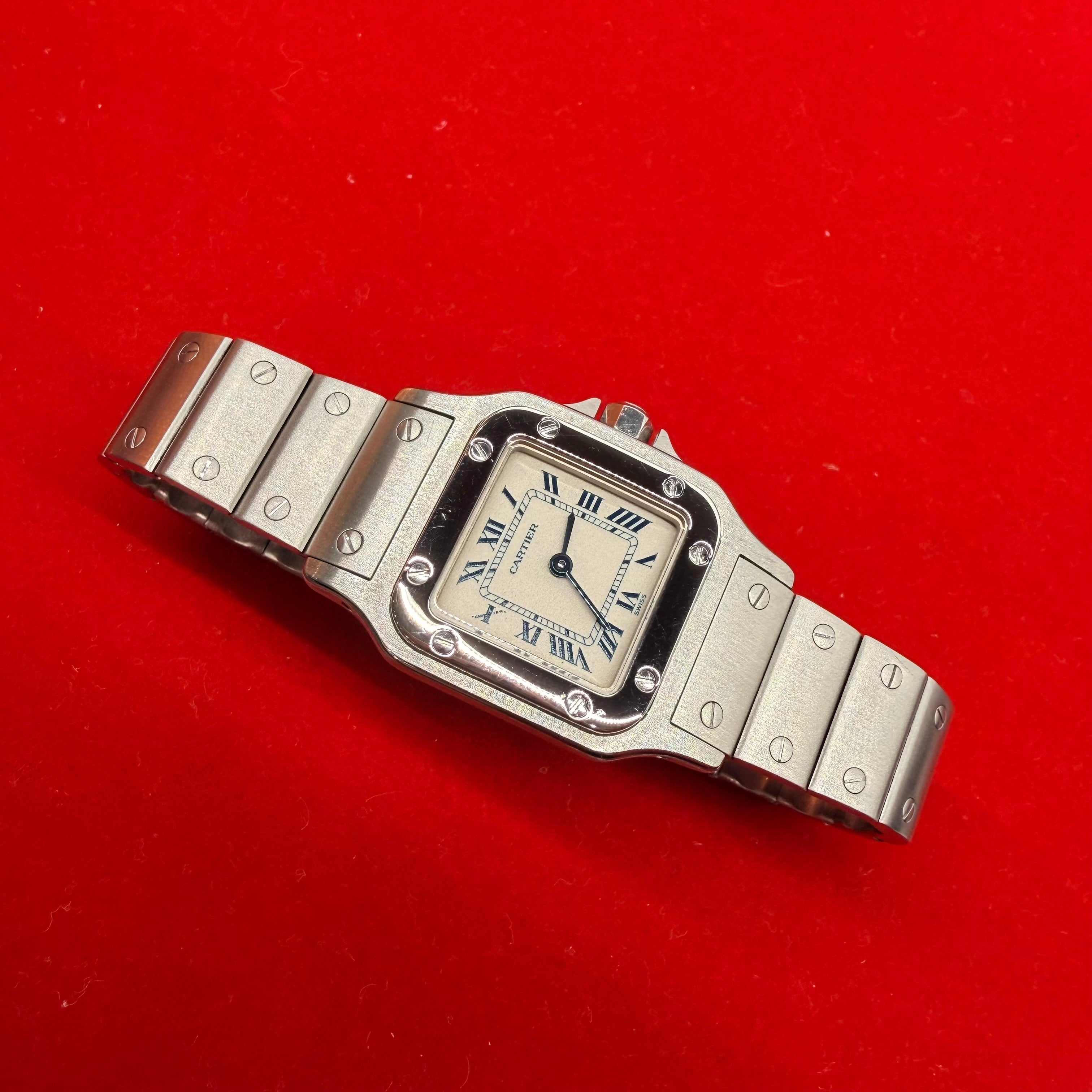 Cartier Santos Galbee Stainless Steel Quartz Wrist Watch 6.75